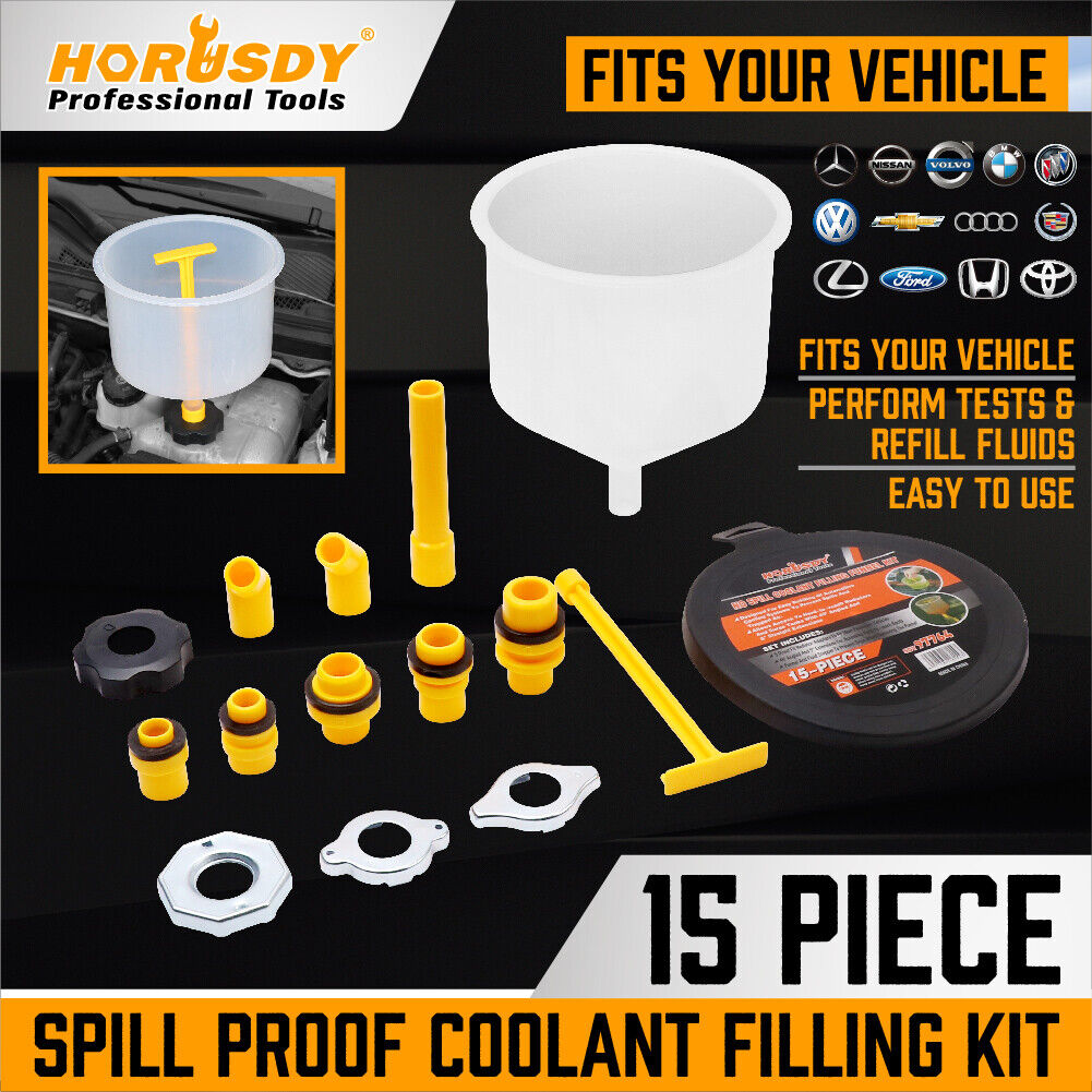 Spill Proof Radiator Coolant Filling Funnel Kit Car Auto Fluid Cooling System