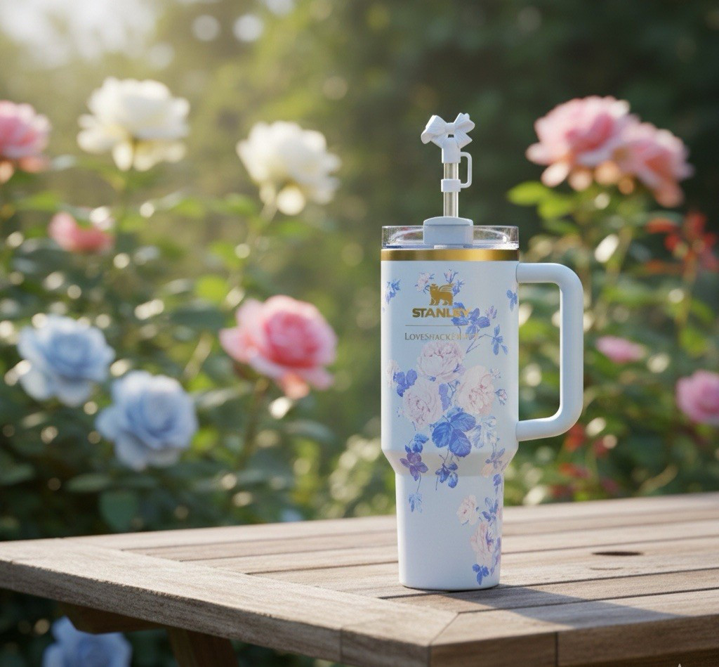 STANLEY 40 OZ FLORAL BLUE LOVESHACKFANCY STANLEY 40 OZ FLORAL BLUE LOVESHACKFANCY