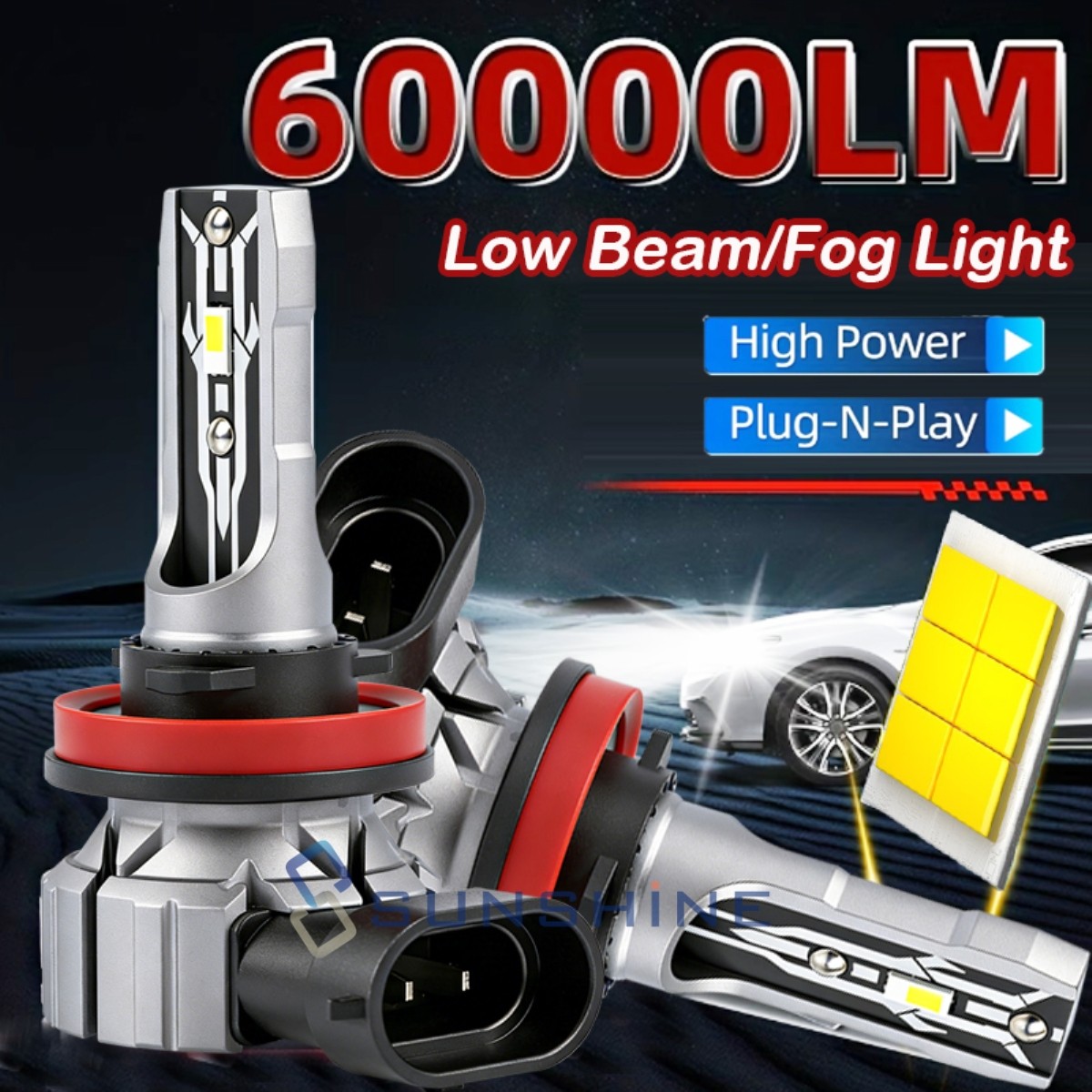 H11 Bombillas LED Luz Blanca de 6500K para Faros Antiniebla y Luces Delanteras H11 Bombillas LED Luz Blanca de 6500K para Faros Antiniebla y Luces Delanteras