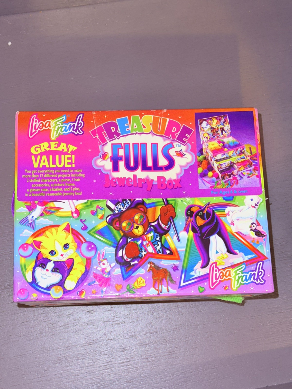 Vintage Lisa Frank Treasure Fulls Jewelry Box Chest Vintage Lisa Frank Treasure Fulls Jewelry Box Chest
