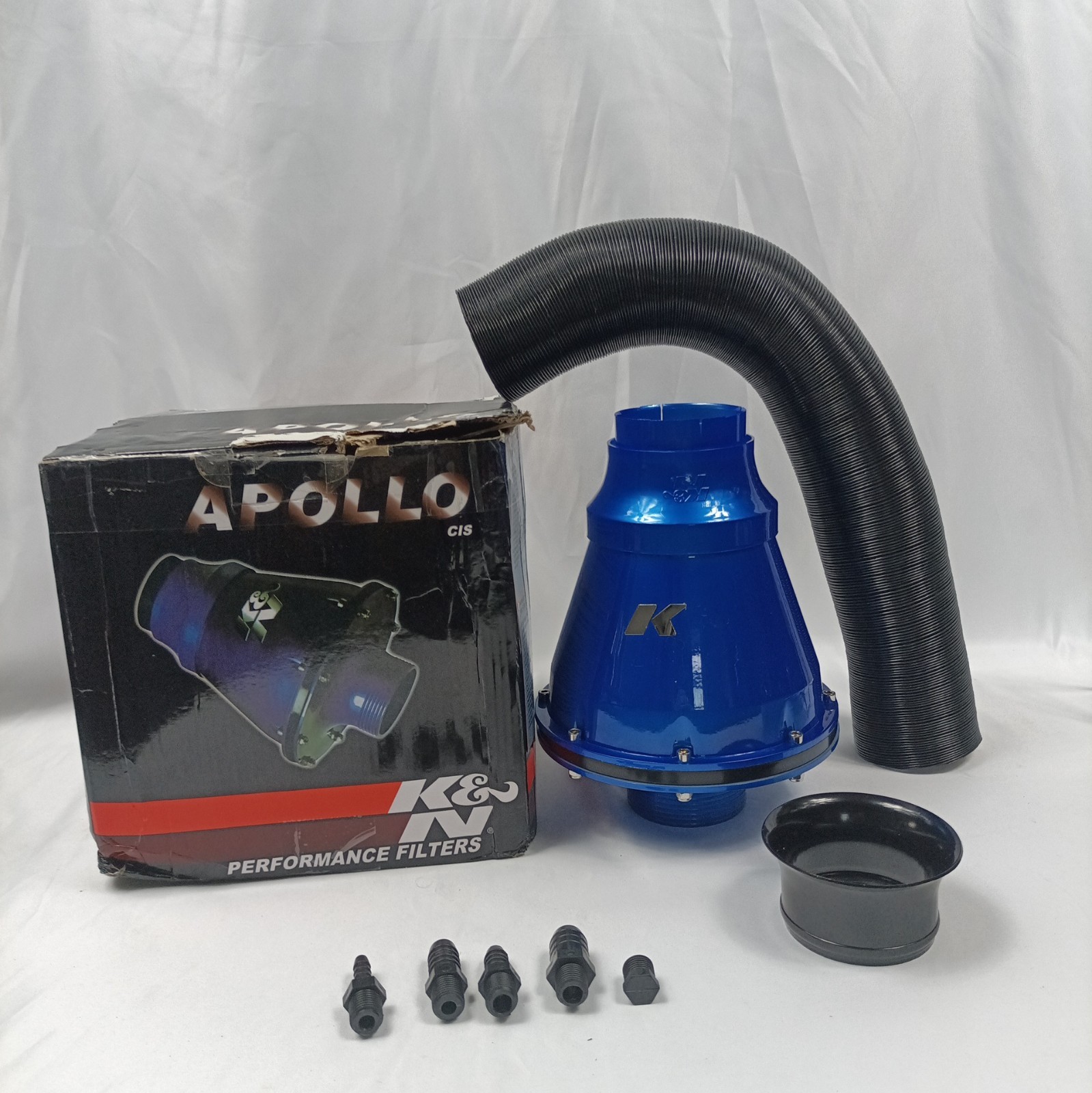 K&N Apollo Universal Cold Air Intake 70mm 2.75 ID Blue Housing Badge Wear NIOB