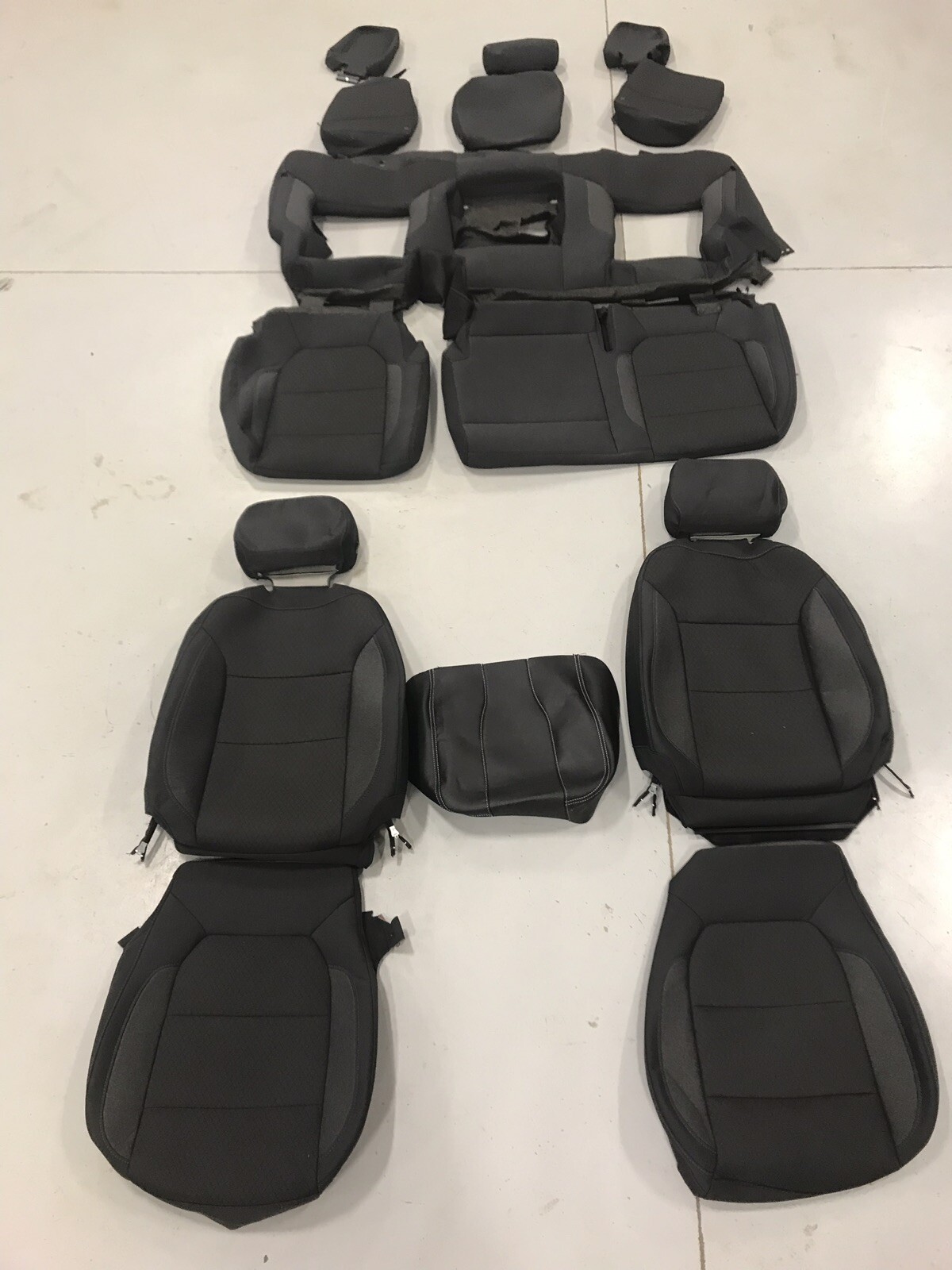 2019 - 2023 Silverado / Sierra Crew Cab OEM Replacement Black Seat Cloth