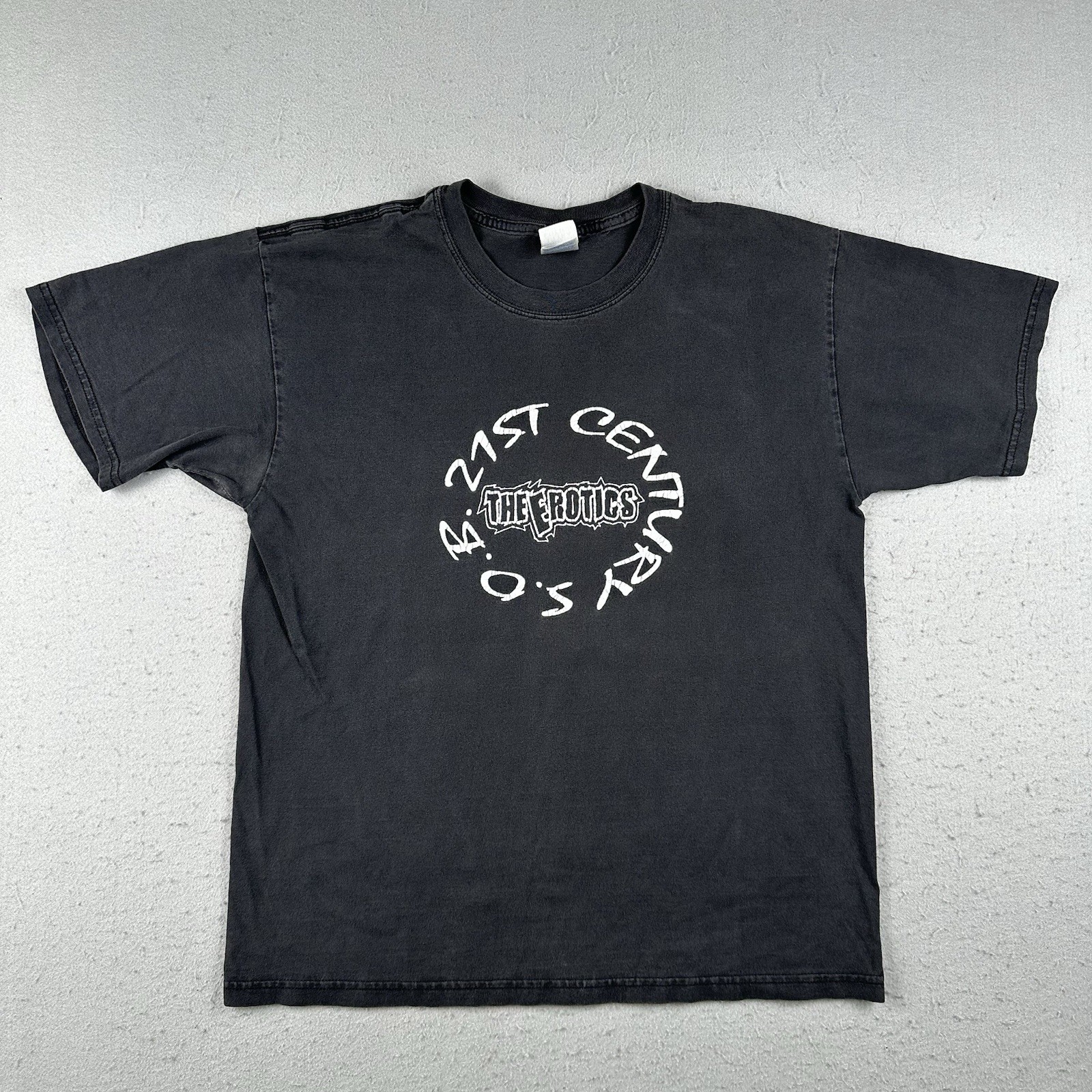 Vtg 2001 The Erotics 21st Century SOB T Shirt Men\'s Large Black Punk Rock Y2K