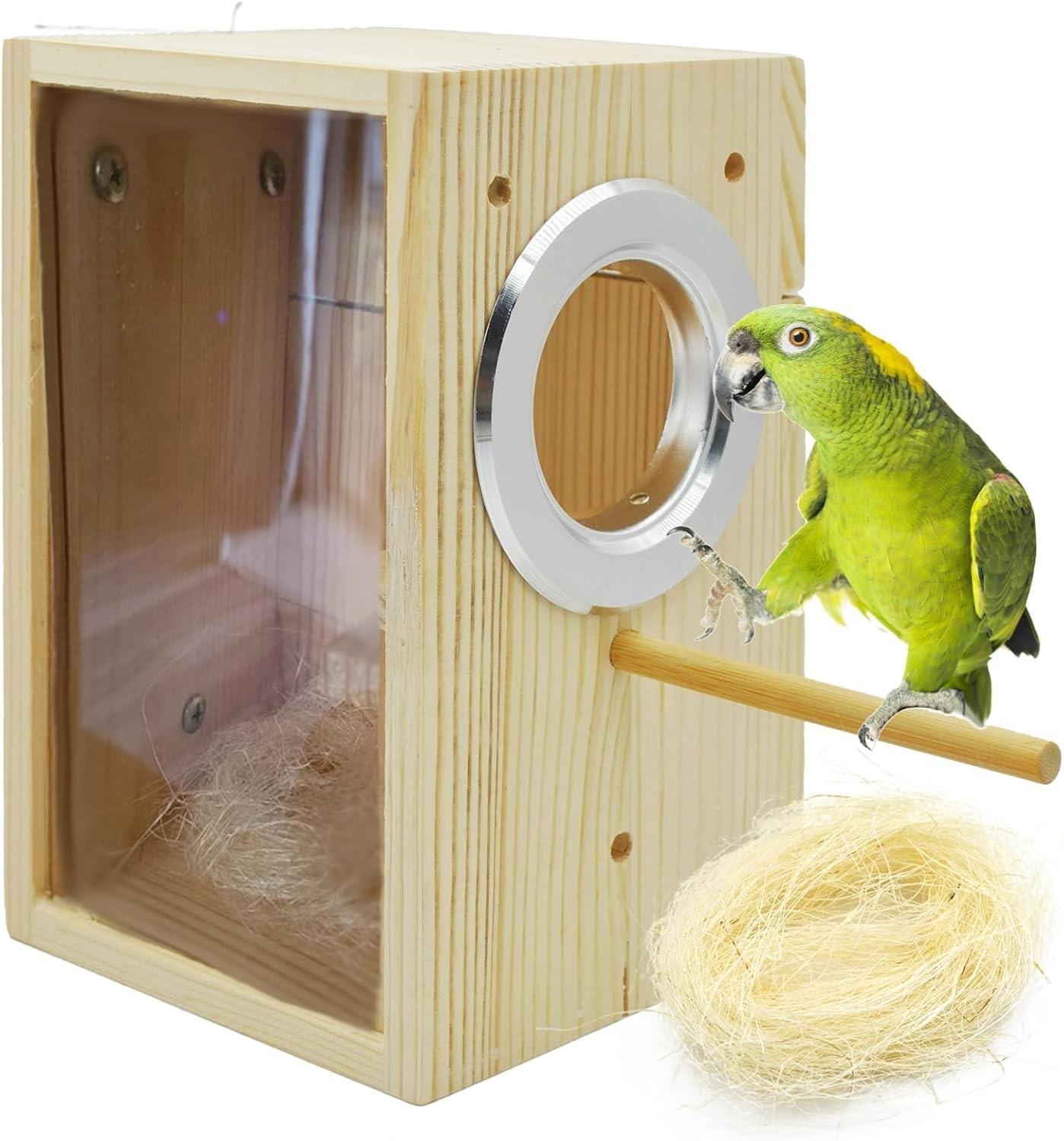 Kathson Parakeet Nesting Box Transparent Bird House Bird Nest Box for Cage Parro Kathson Parakeet Nesting Box Transparent Bird House Bird Nest Box for Cage Parro