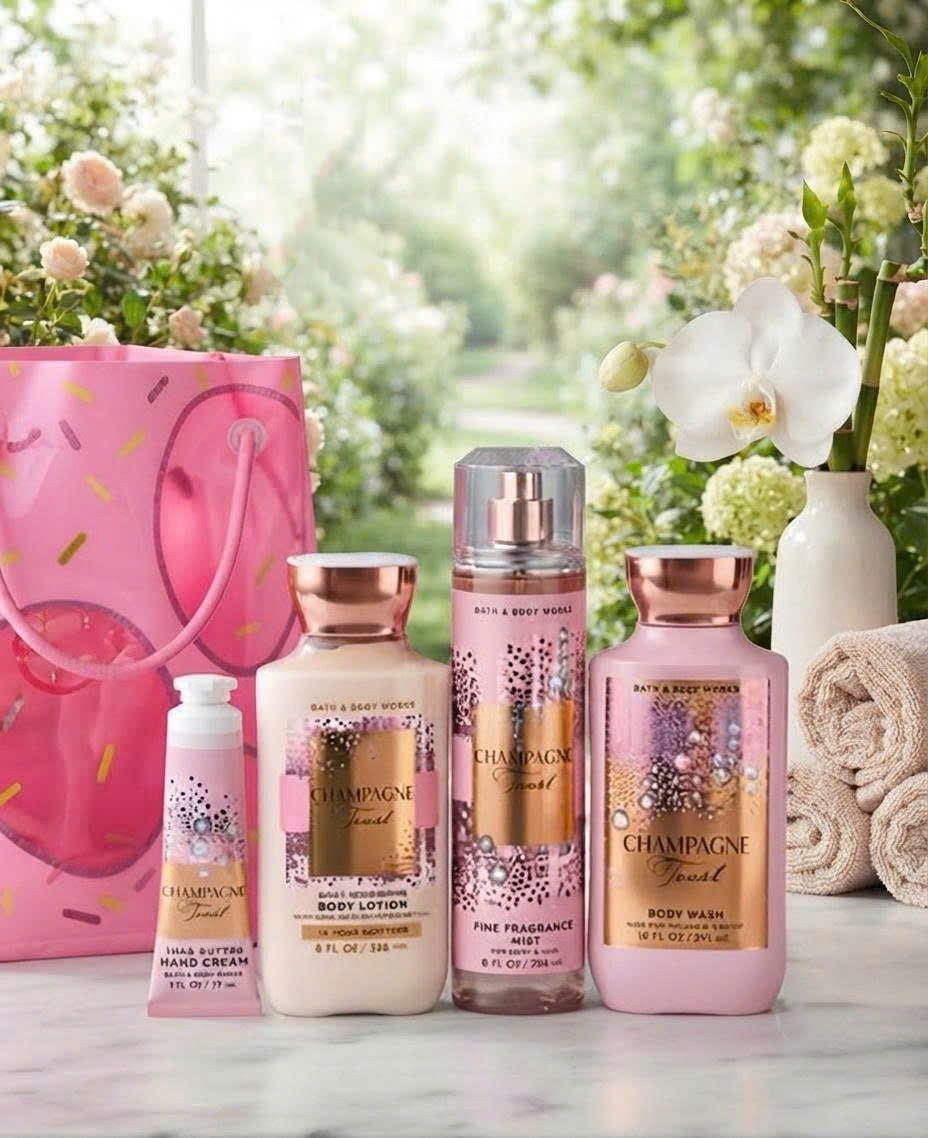 BBW Champagne Toast Gift Set 4 Piece Full Size Bundle New BBW Champagne Toast Gift Set 4 Piece Full Size Bundle New
