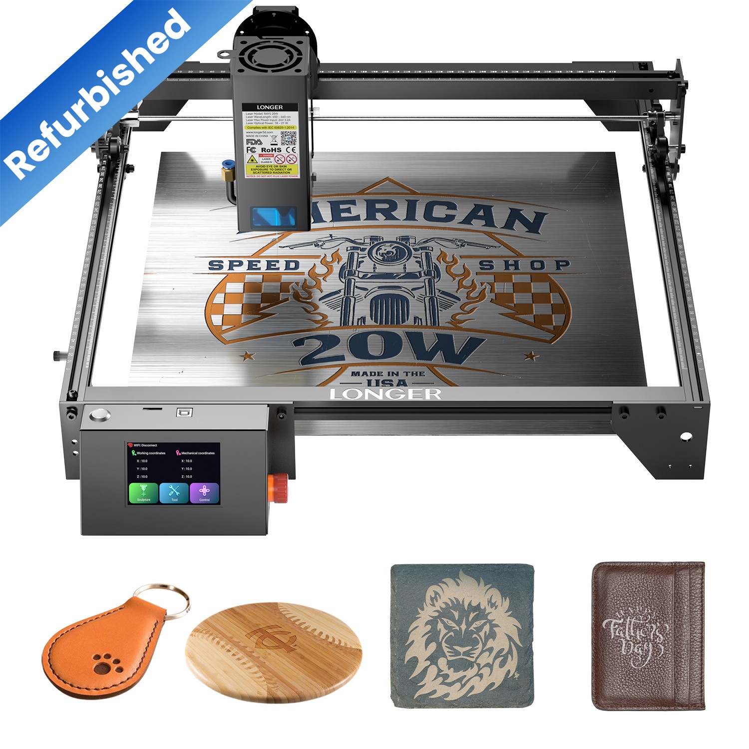 LONGER 20W Laser Engraving Machine 20 Watt Laser Engraver Laser Cutter Used-C🔥