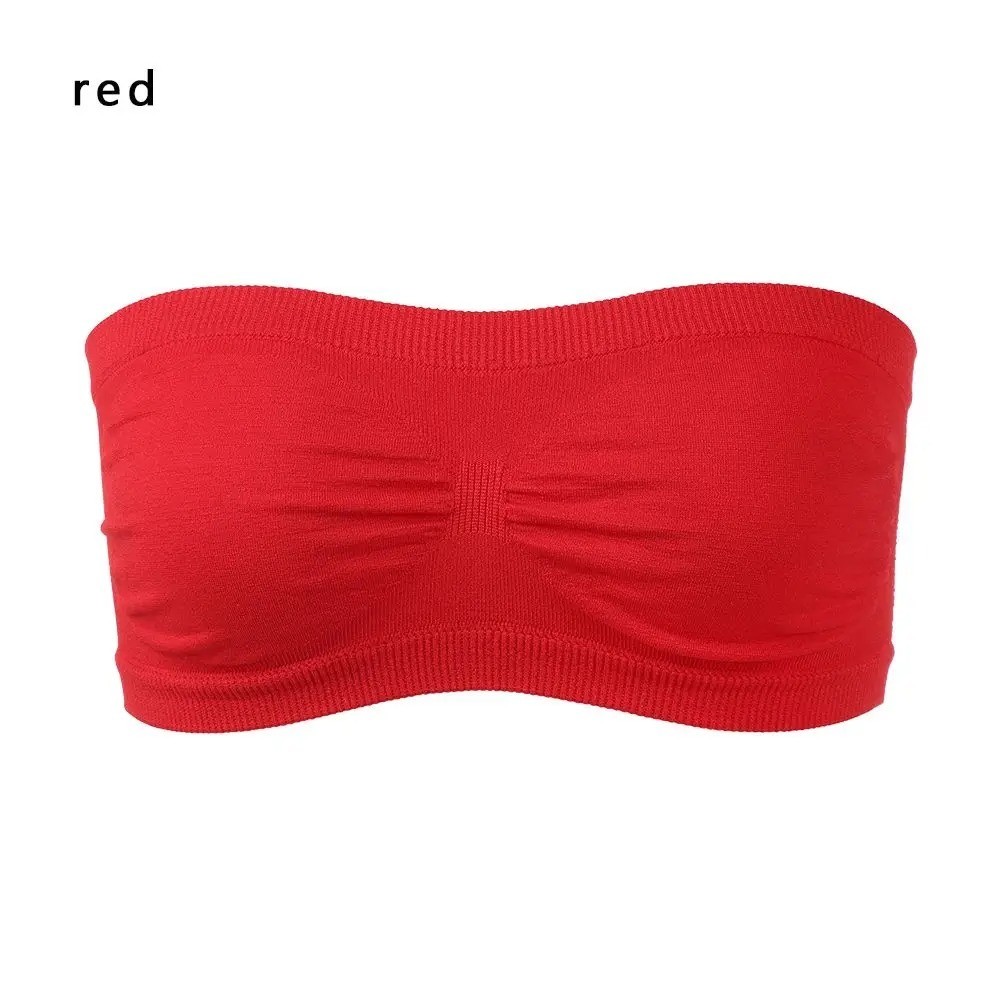 Women\'s Seamless Strapless Tube Top Sports Bra High Elastic Wrap Chest Bandeau