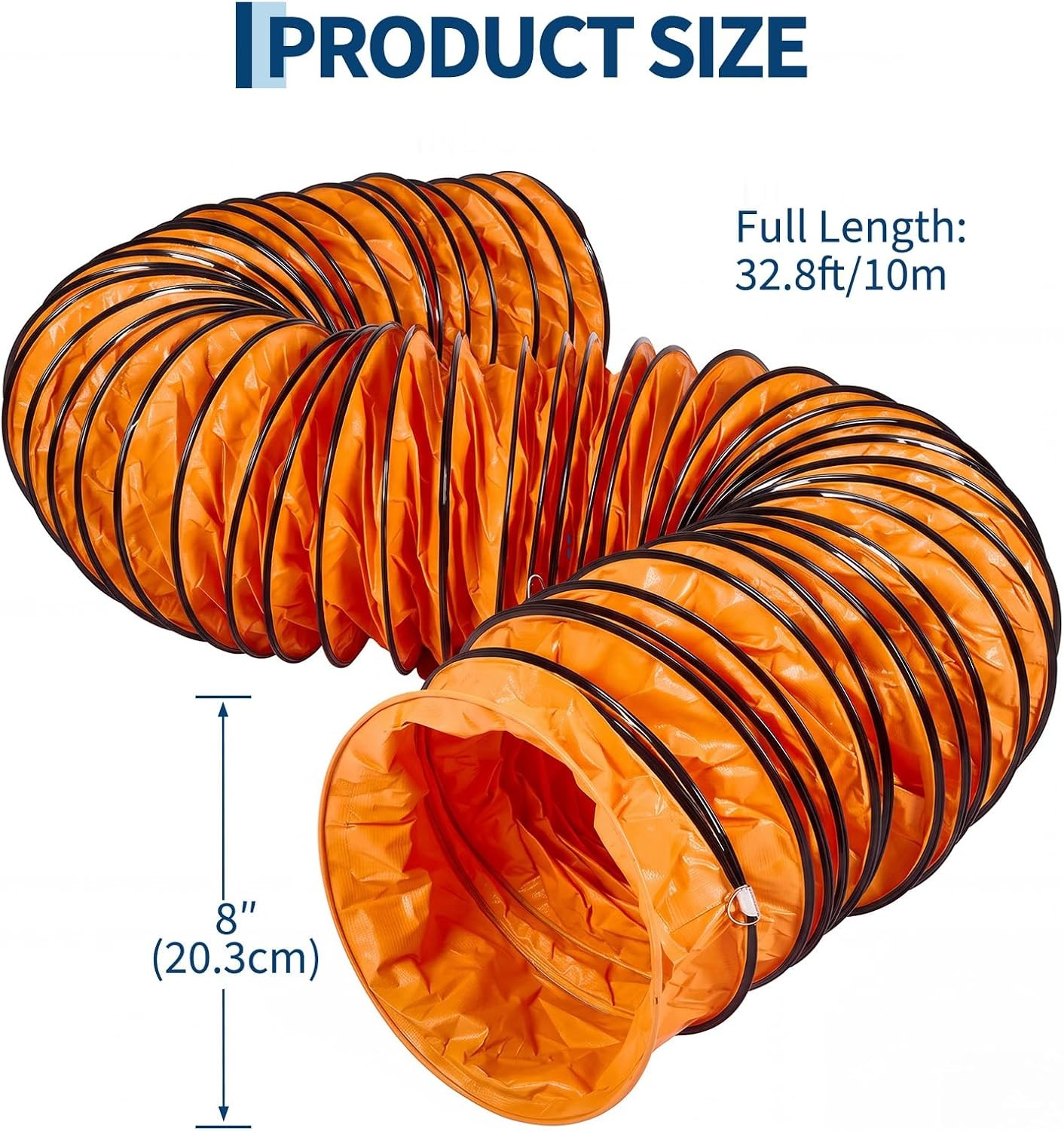 16/32ft PVC Flexible Ducting Hose for 8\
