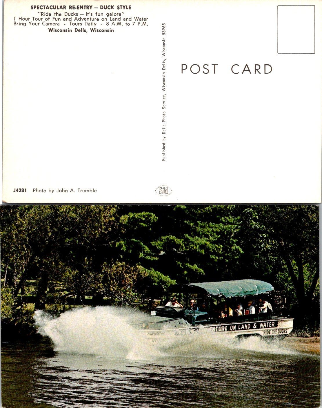 Spectacular Re Entry Duck Style Wisconsin Dells Postcard J4281 Photo Trumble