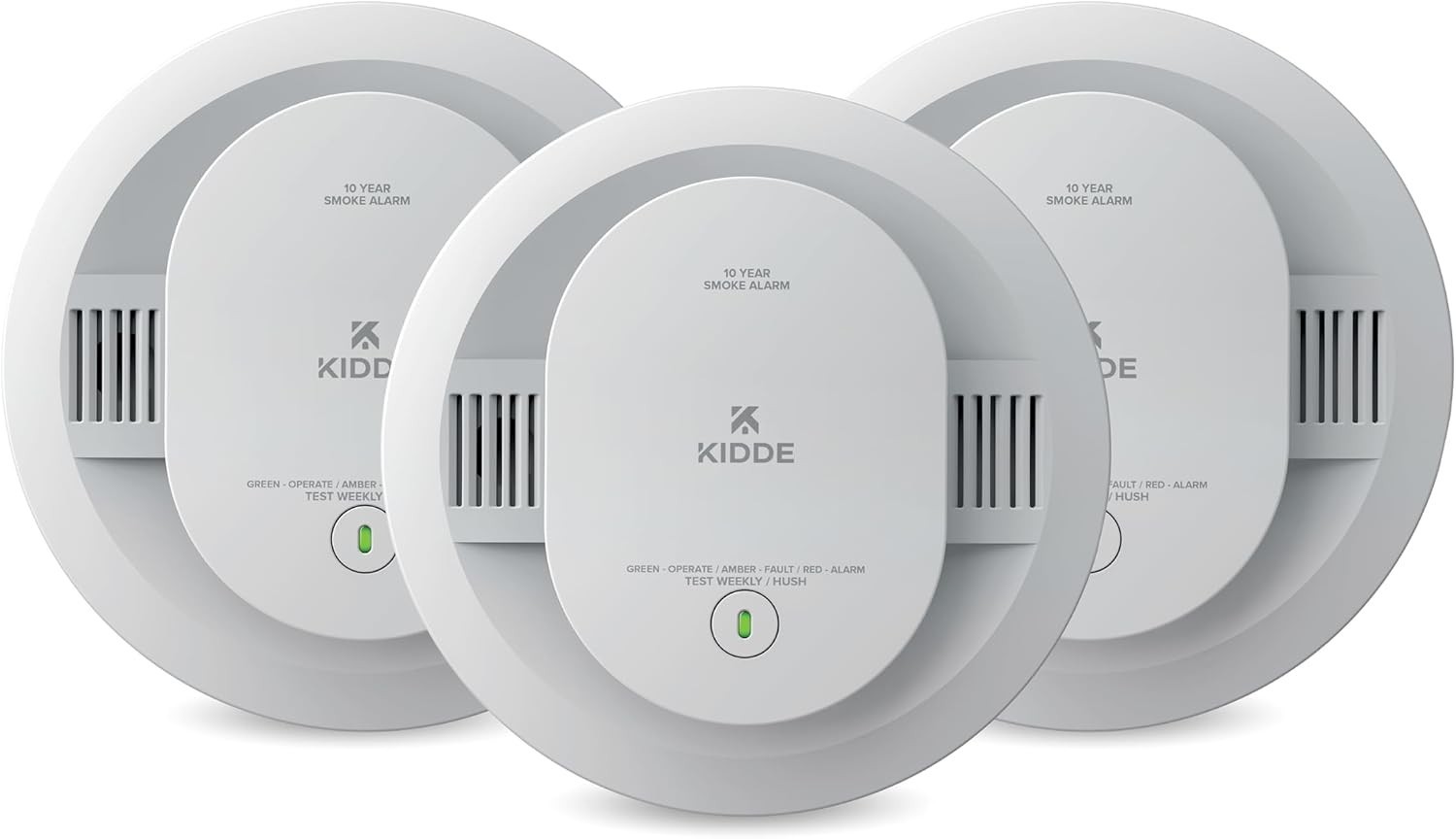 3-Pack Kidde 20SD10 Smoke Alarm 10-Year Sealed Battery Fire Detector