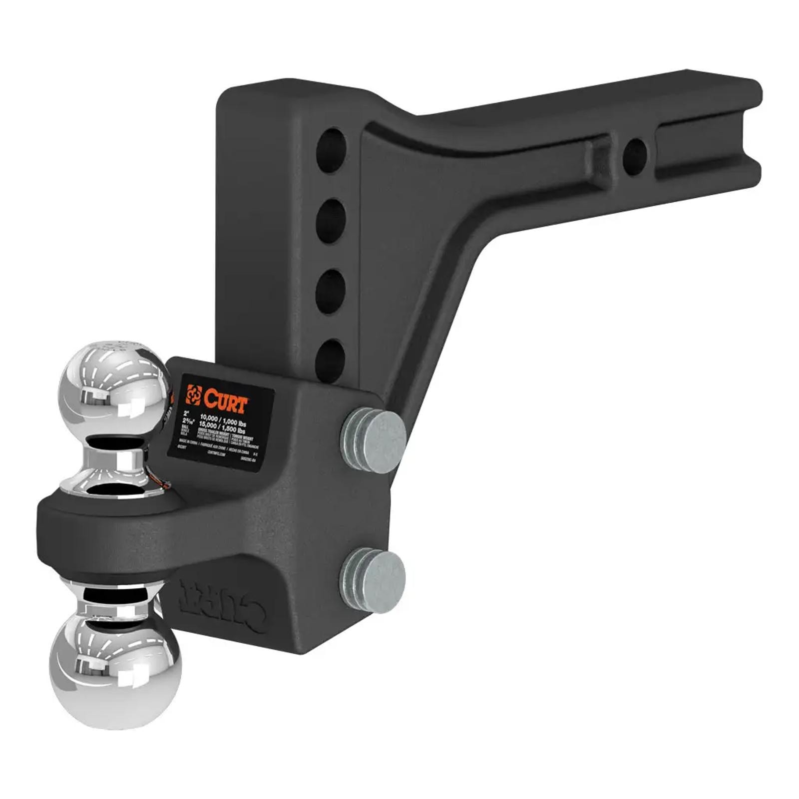 CURT Adjustable Trailer Hitch Ball Mount w/ Dual Ball, 2\