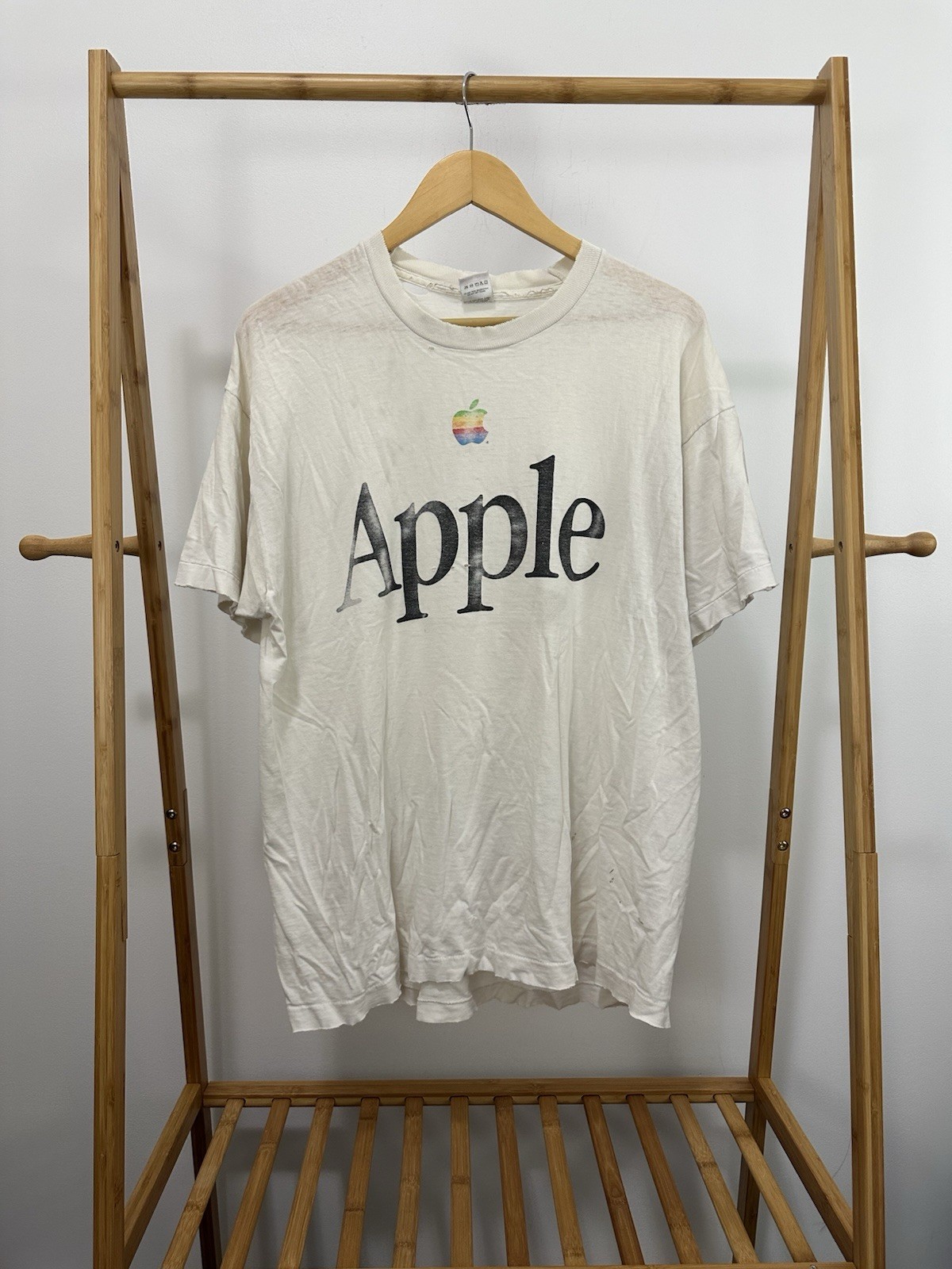 VTG 90s Apple Mackintosh Thrashed Worn Threadbare Tech Silicon Valley T-Shirt XL