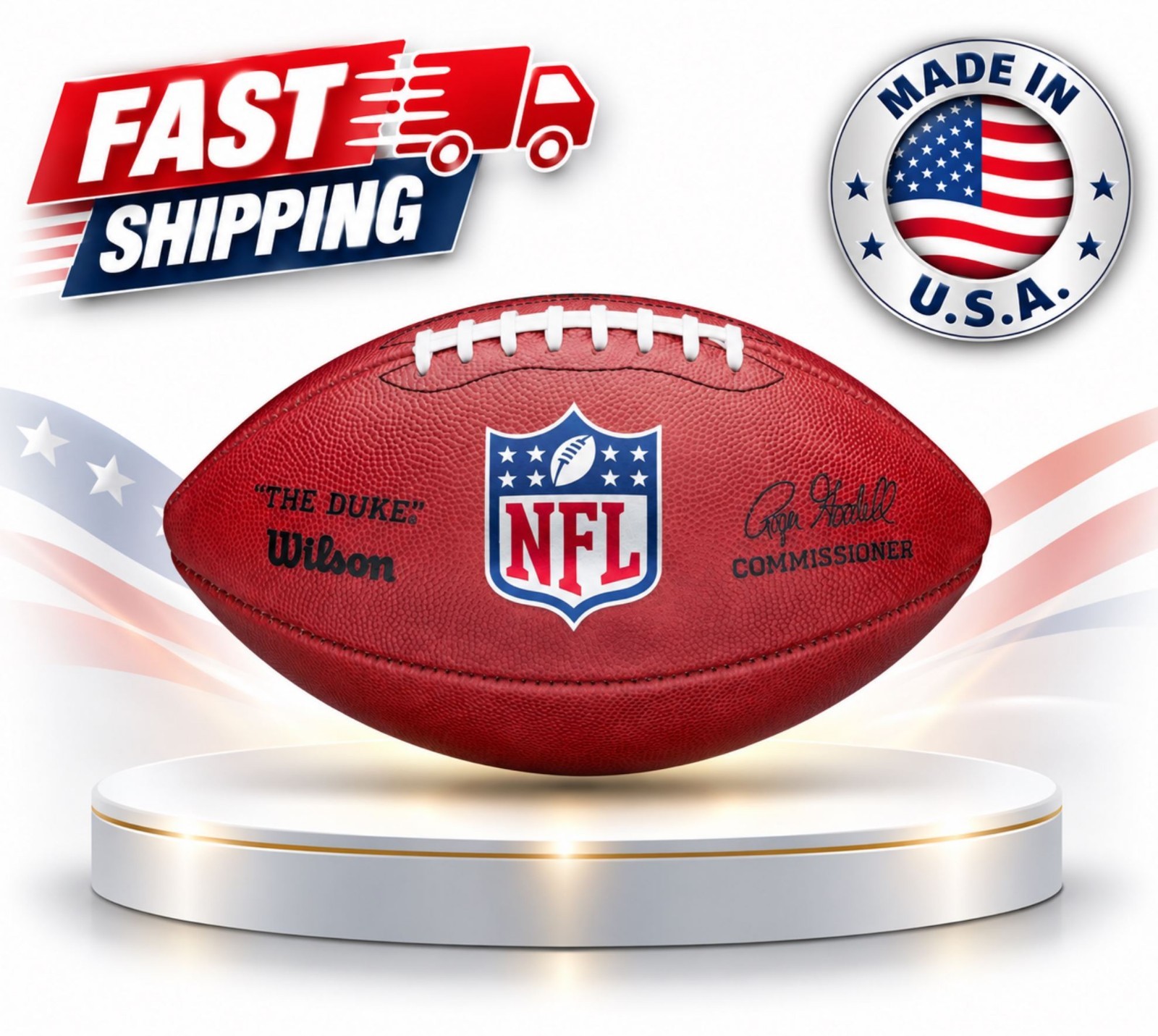 Wilson The Duke Authentic NFL Game Football Full Size Leather Made in USA Wilson The Duke Authentic NFL Game Football Full Size Leather Made in USA