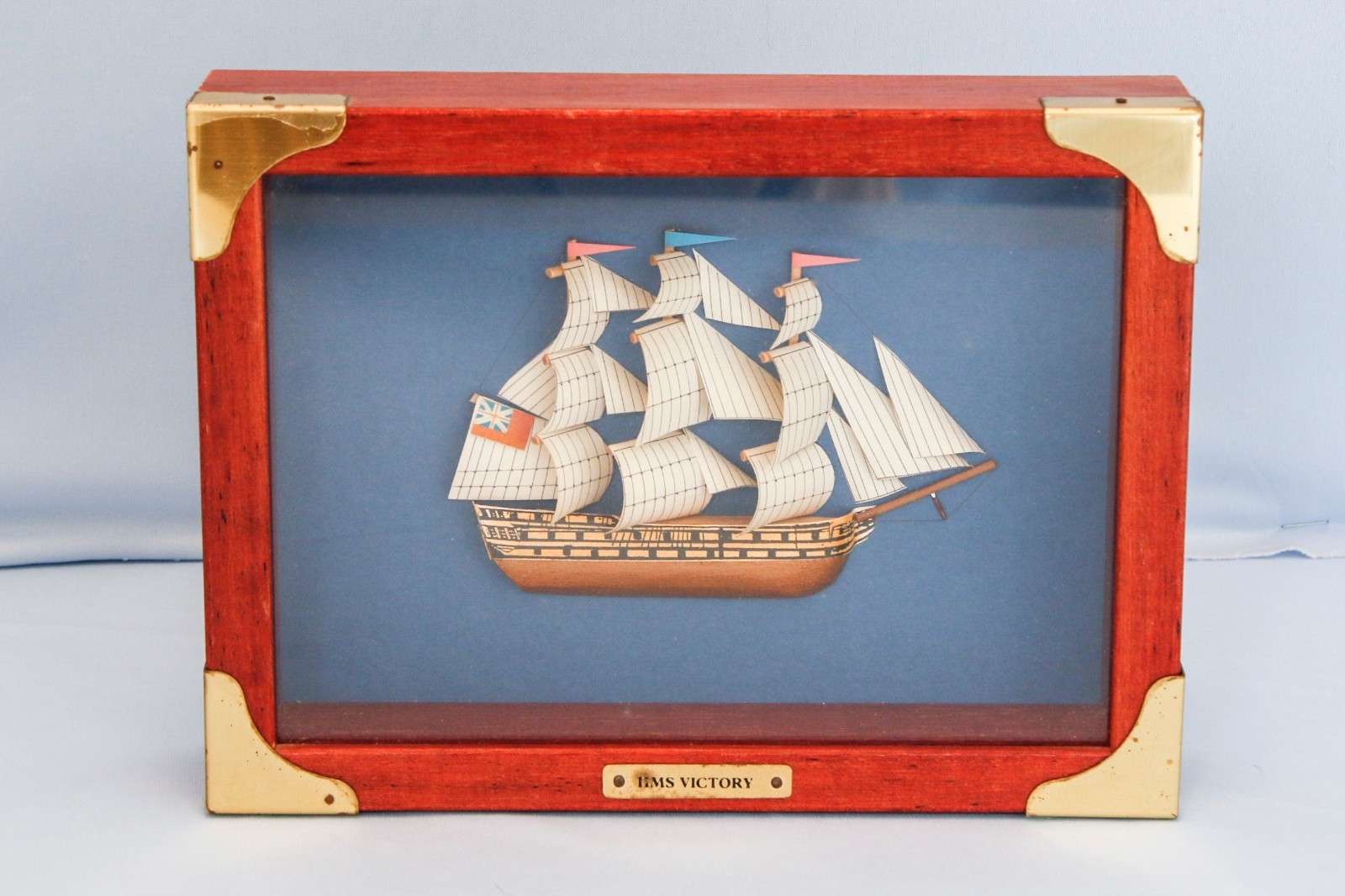 Framed 3-D Model Admiral Lord Nelson\'s Flagship HMS Victory Trafalgar Napoleon