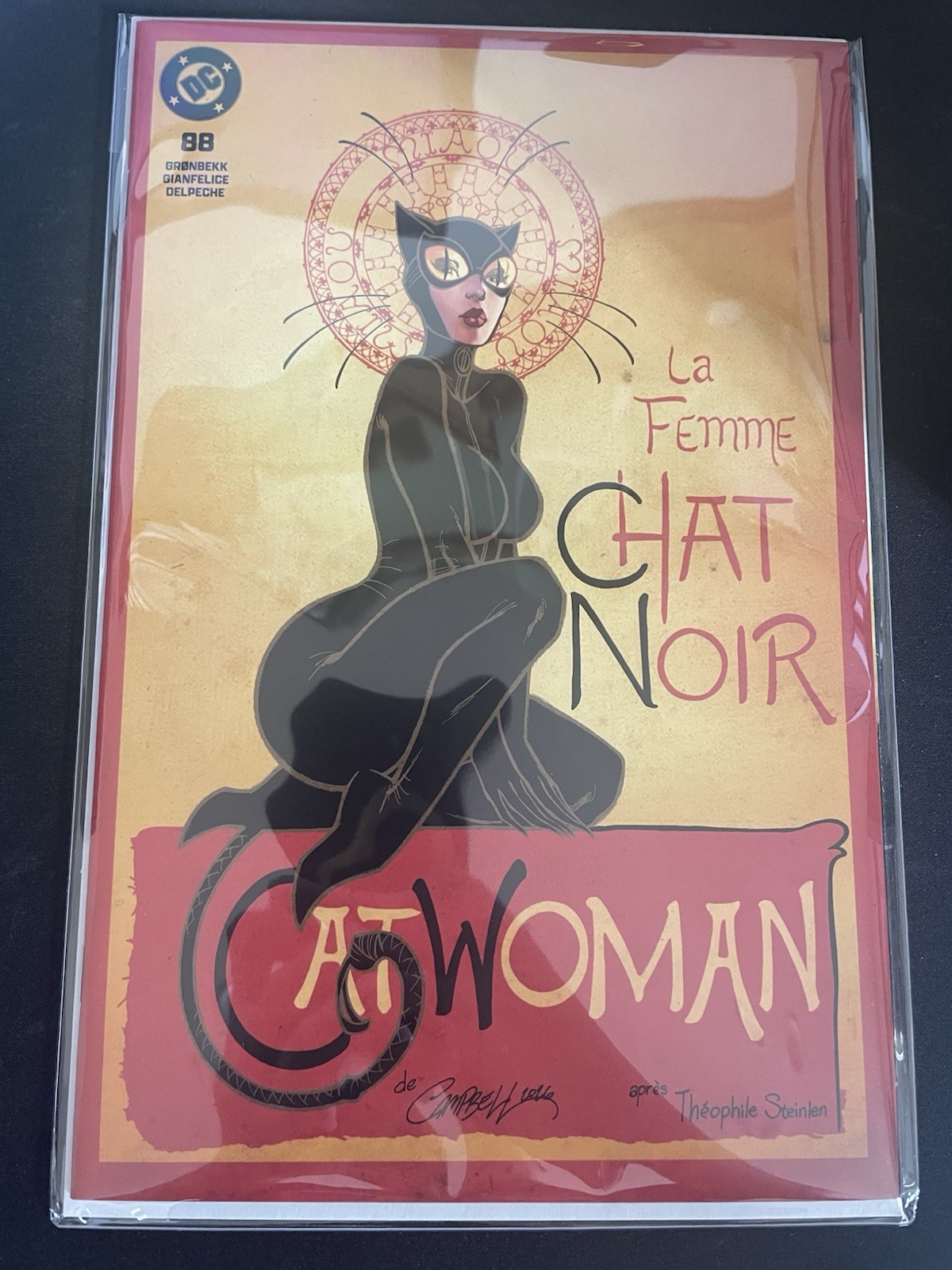 CATWOMAN 88 J SCOTT CAMPBELL CHAT NOIR EXCLUSIVE HOMAGE VARIANT NM 2026 IN HAND CATWOMAN 88 J SCOTT CAMPBELL CHAT NOIR EXCLUSIVE HOMAGE VARIANT NM 2026 IN HAND