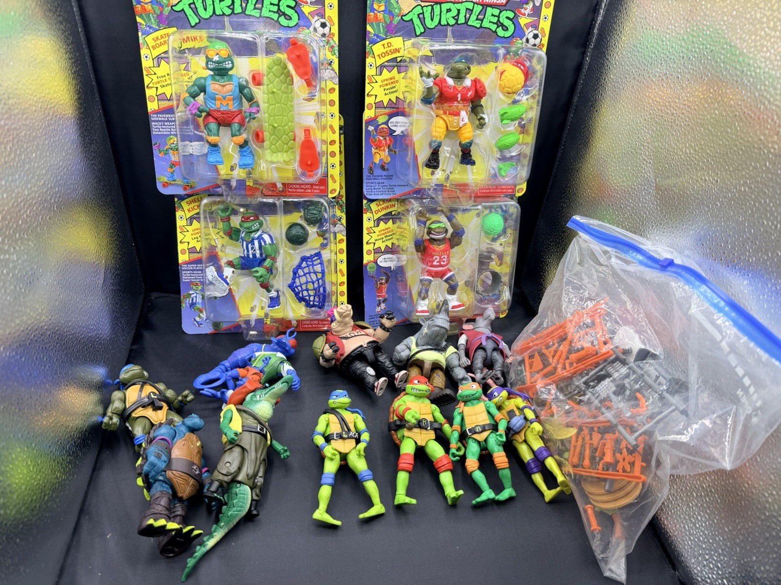 Vtg Teenage Mutant Ninja Turtles TMNT Lot of 15 Figures Accessories Sewer sports