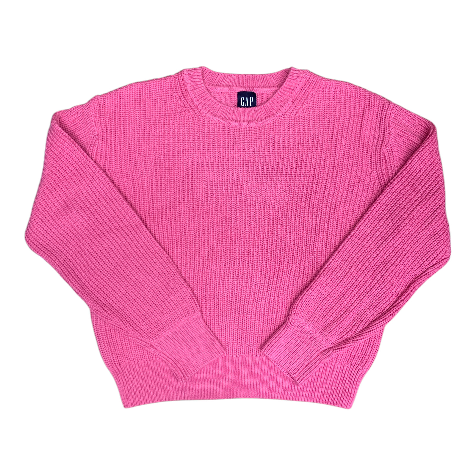 Gap Women\'s Soft Woven Fabric Pull-On Relaxed Fit Crewneck Sweater (Pink, L)