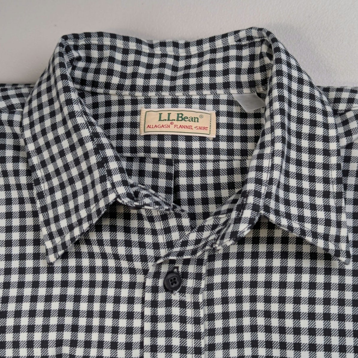 Vtg LL Bean Allagash Flannel Shirt Gingham Plaid Black White Cabin Chore Mens XL Vtg LL Bean Allagash Flannel Shirt Gingham Plaid Black White Cabin Chore Mens XL