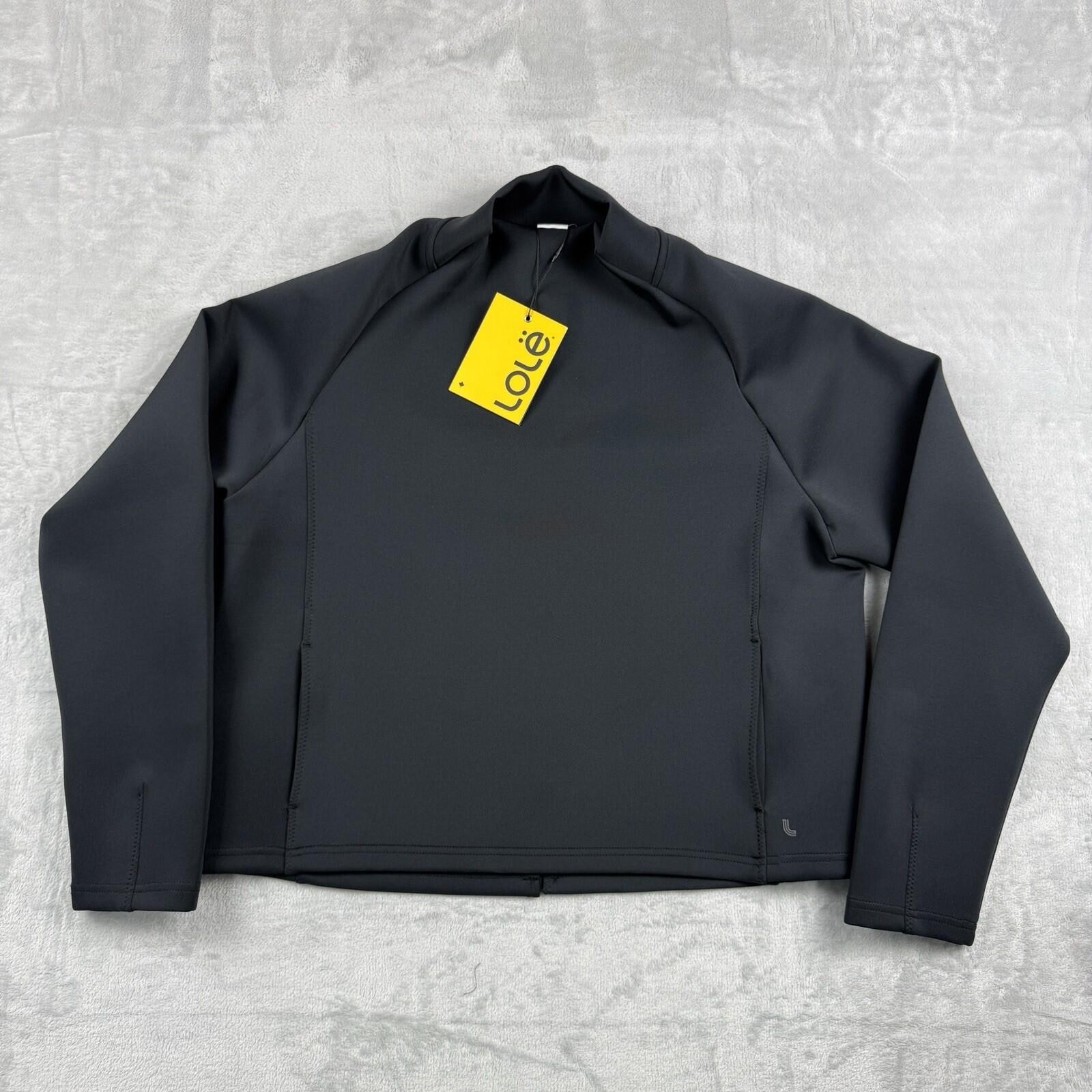 Lole Spacer Funnel Neck Top Women Size XL Black Beauty Athletic Travel Layer NWT