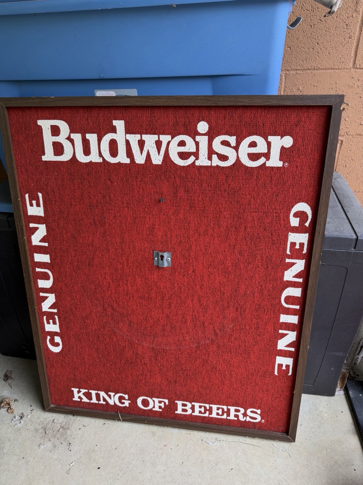 Vintage 199-103 1987 Budweiser Dart Backer Board Framed Man Cave 29” x 35”
