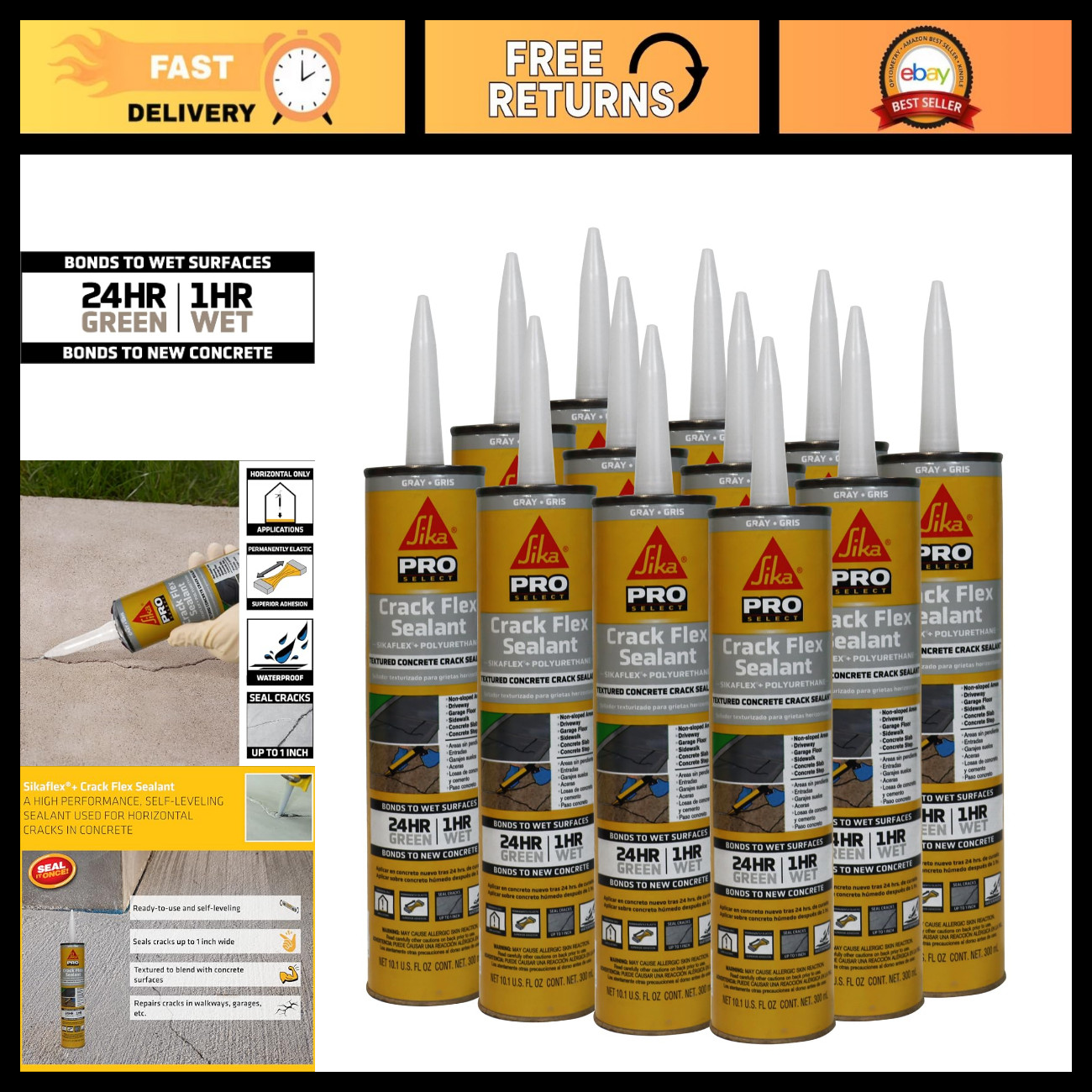 High-Performance Gray Polyurethane Crack Sealant - Self-Leveling, Waterproof, 10 High-Performance Gray Polyurethane Crack Sealant - Self-Leveling, Waterproof, 10