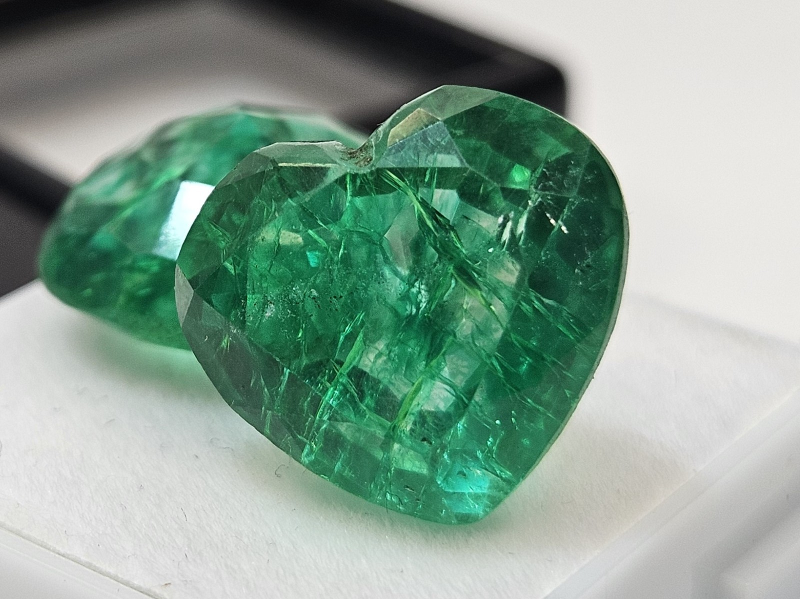 Natural Heart Cut Pair Emerald Colombian 15+ Ct Green Loose Gemstone FR-230
