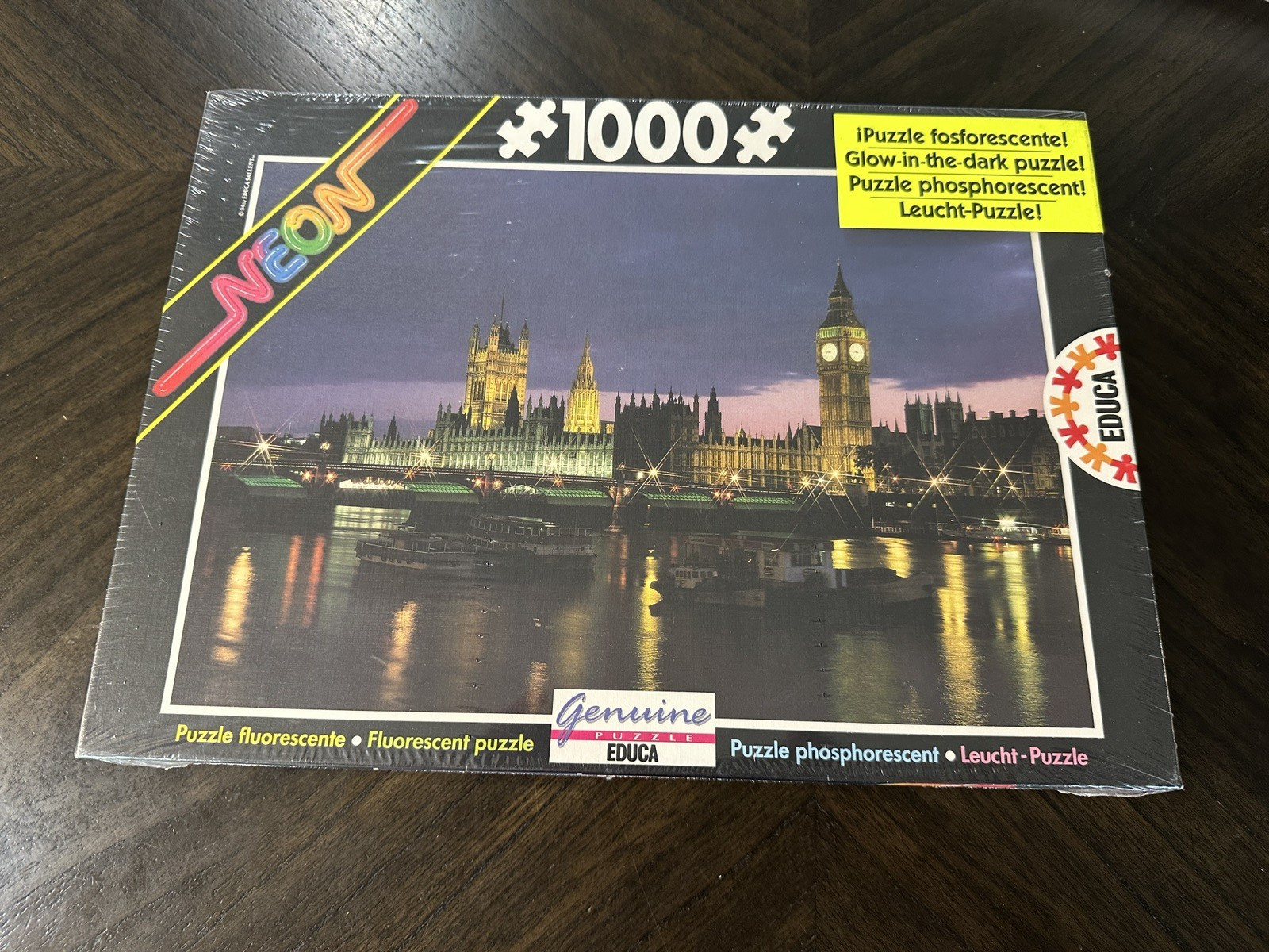 Jigsaw Puzzle1000 Piece Educa Neon London Parliament Glow in the Dark NEW SEALED