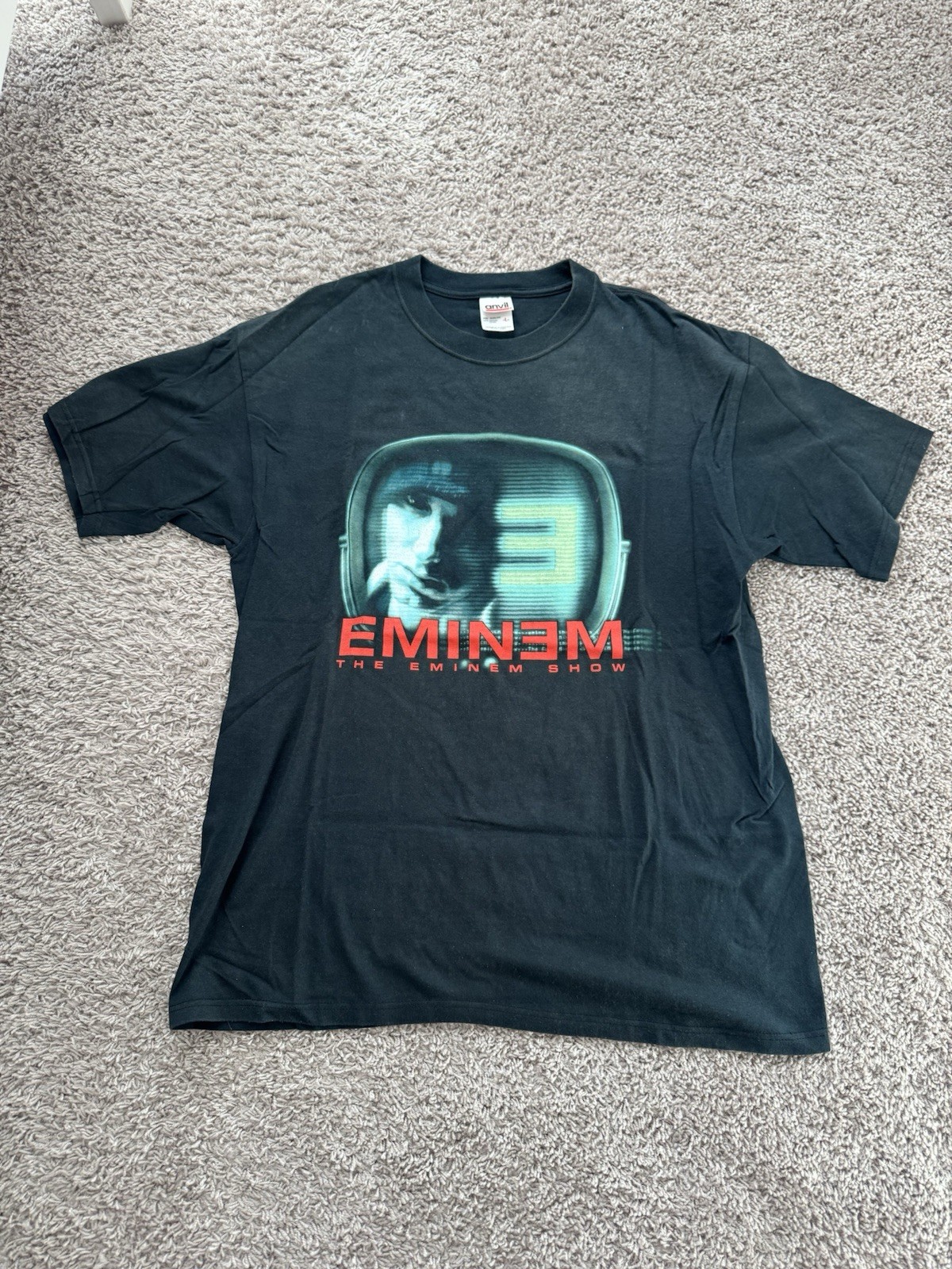 Vintage 2002 Eminem The Eminem Show Black T-Shirt Size L 100% Cotton