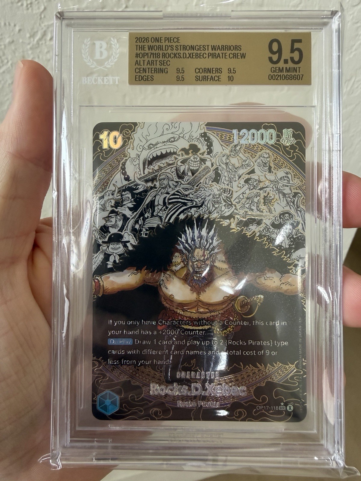 One Piece OP07-118 Rocks D. Xebec Crew Manga English BGS 9.5 SEC Alt Art