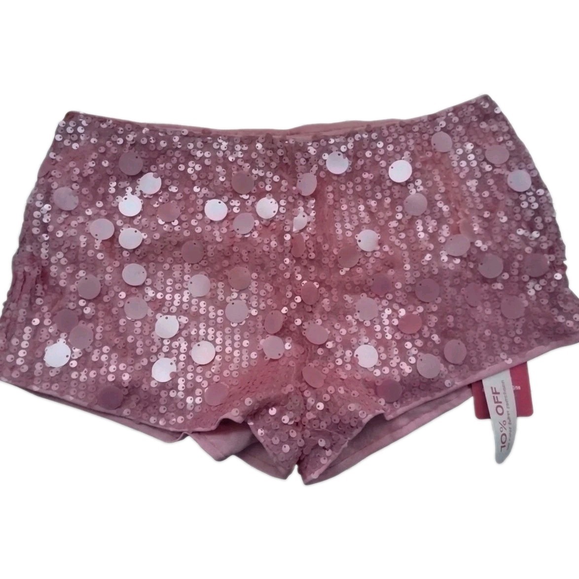 NWT Romwe Pink sequin micro shorts Women\'s Size Medium Shimmer Sparkle Festival