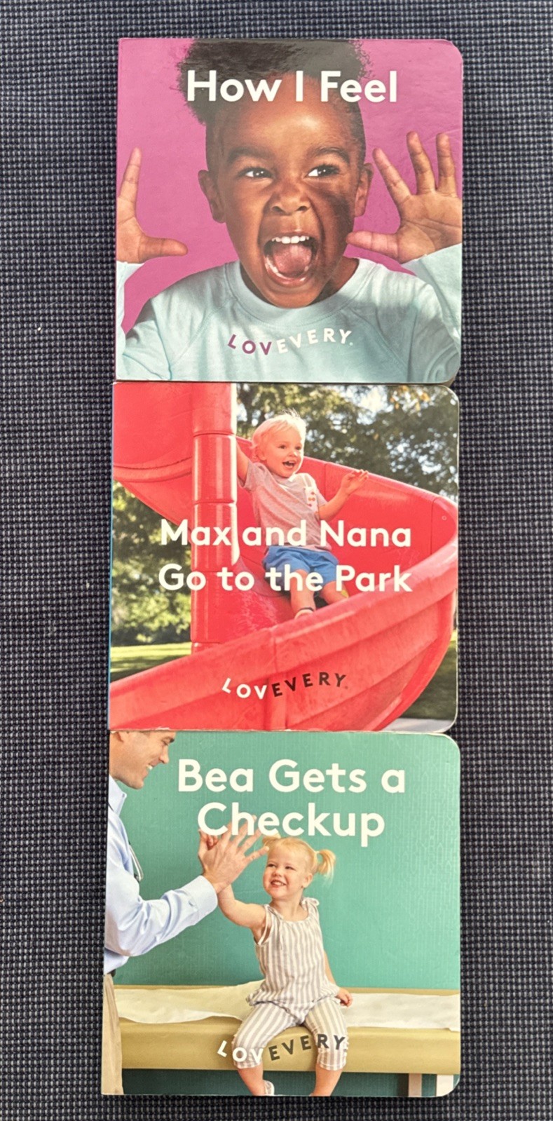 Lovevery Board Books Lot of 3 How I Feel Max and Nana Bea's Check up Lovevery Board Books Lot of 3 How I Feel Max and Nana Bea's Check up
