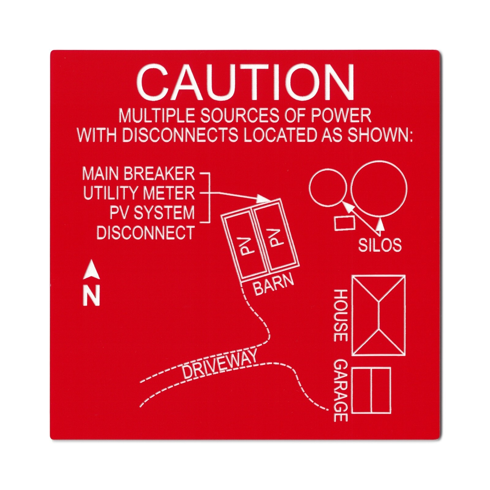 Solar Photovoltaic Site Map | Custom Engraved PV Placard | Rigid Acrylic Plastic