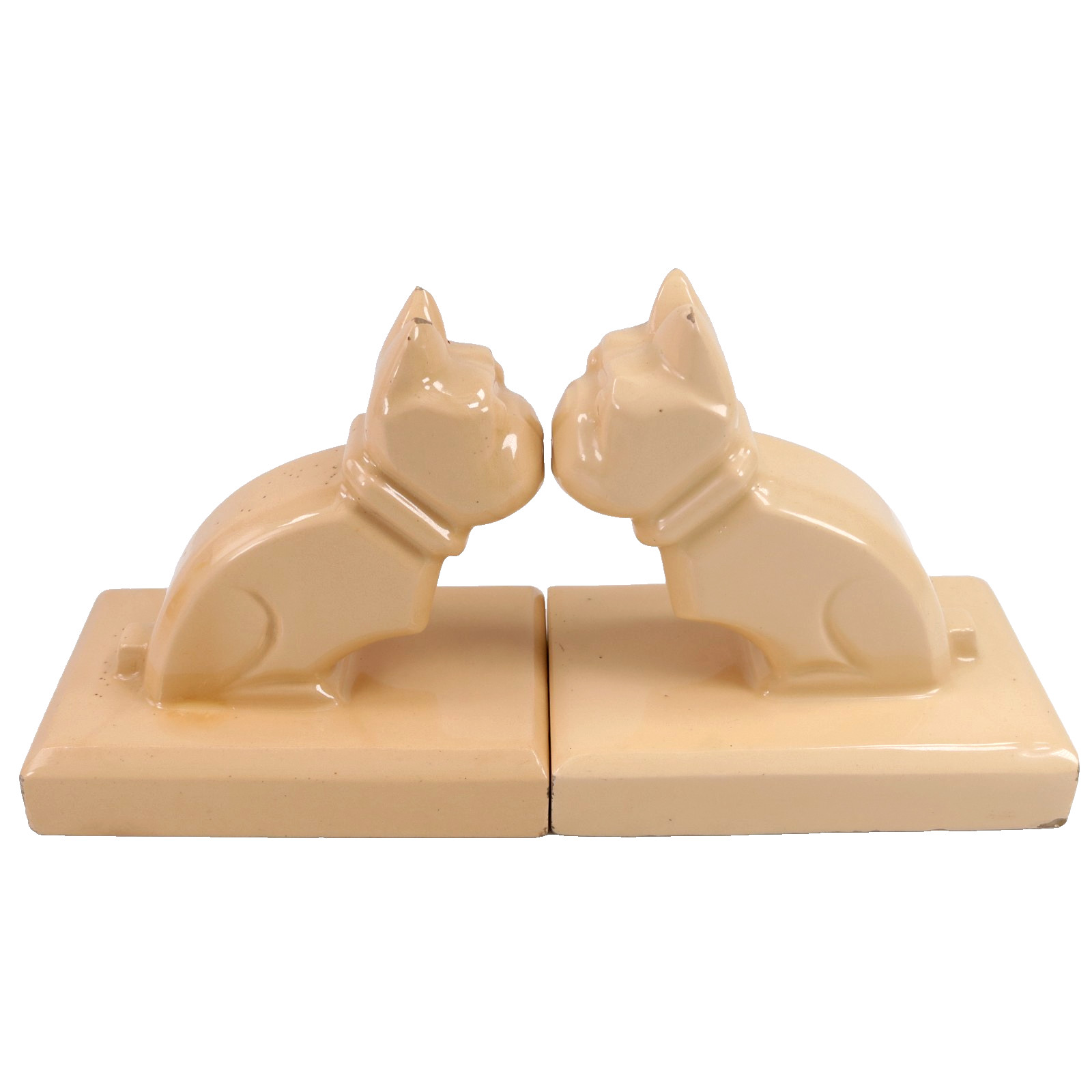 French Bulldog Pottery Bookends Ashtead Style h15cm Circa 1920s
