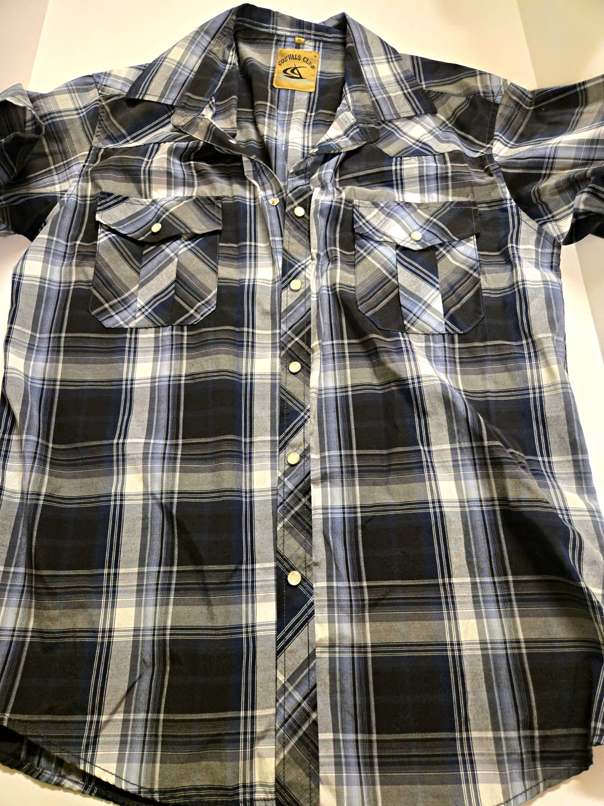 Coevals Club Men\'s XL Regular Plaid Short Sleeve Woven Pearl Snap Coevals Club Men\'s XL Regular Plaid Short Sleeve Woven Pearl Snap