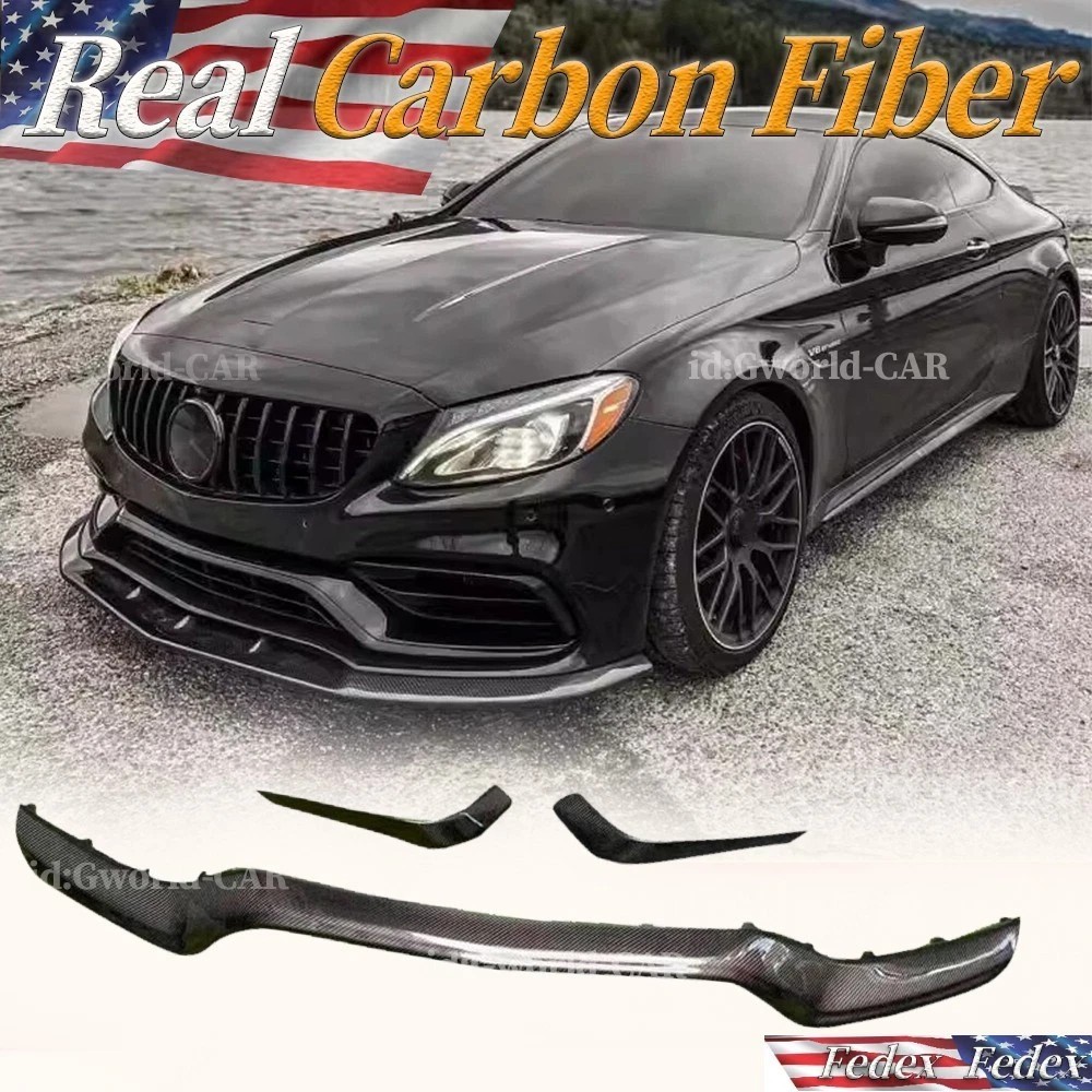 100% Real Carbon Fiber Front Bumper Lip Splitter For Mercedes-Benz C63 W205  AMG