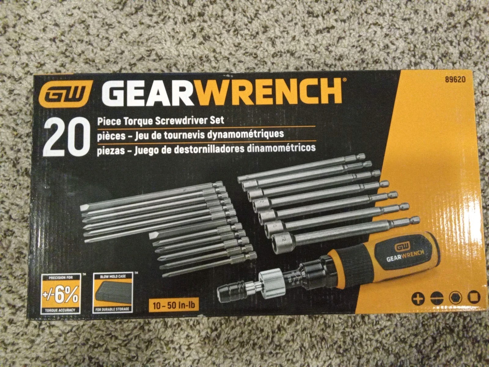 Gearwrench 20 Piece Torque Screwdriver Set 10-50 In-lb New Gearwrench 20 Piece Torque Screwdriver Set 10-50 In-lb New