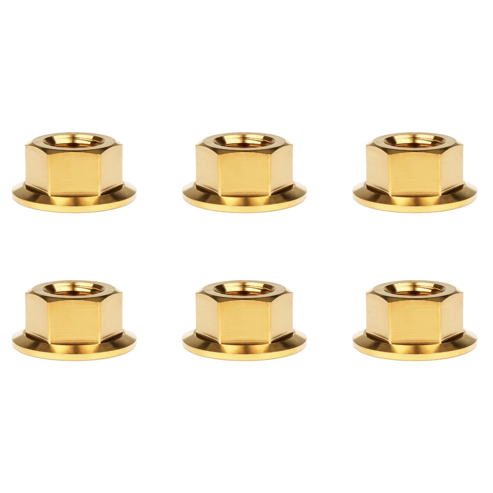 Wanyifa 6Pcs Titanium Ti M8 P1.25mm Flange Nut Suitable for Motorcycle Gold Wanyifa 6Pcs Titanium Ti M8 P1.25mm Flange Nut Suitable for Motorcycle Gold