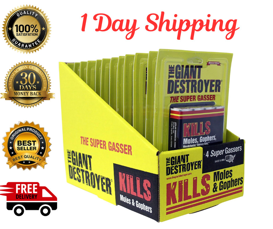 The Giant Destroyer Super Gasser For Moles Gophers Woodchucks Rats 12 Pack The Giant Destroyer Super Gasser For Moles Gophers Woodchucks Rats 12 Pack