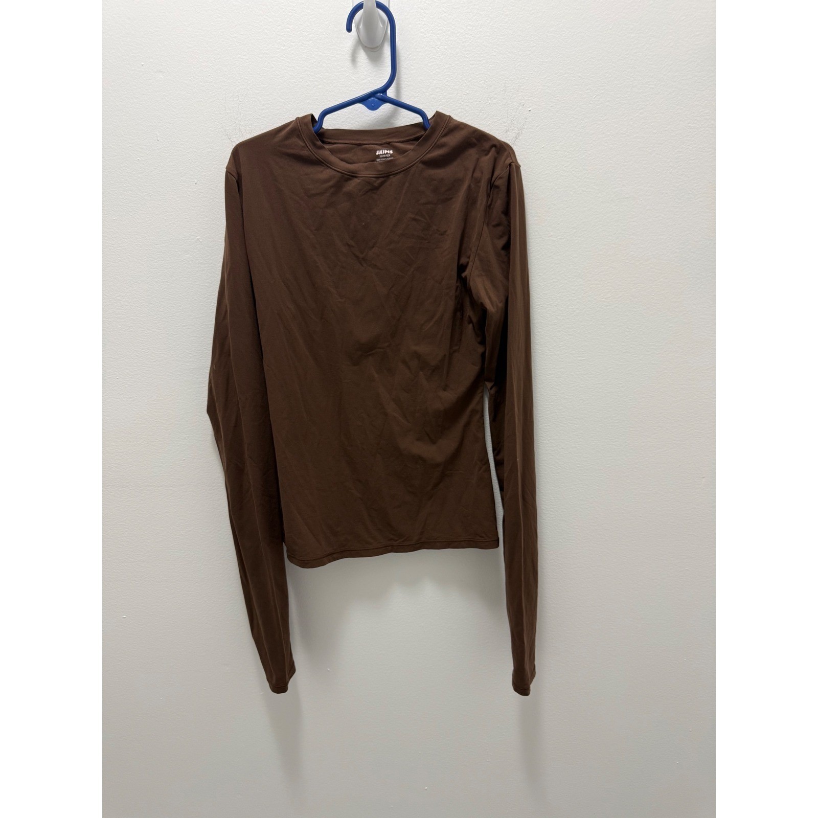 SKIMS Fits Everybody Long Sleeve T-Shirt Cocoa Brown XS