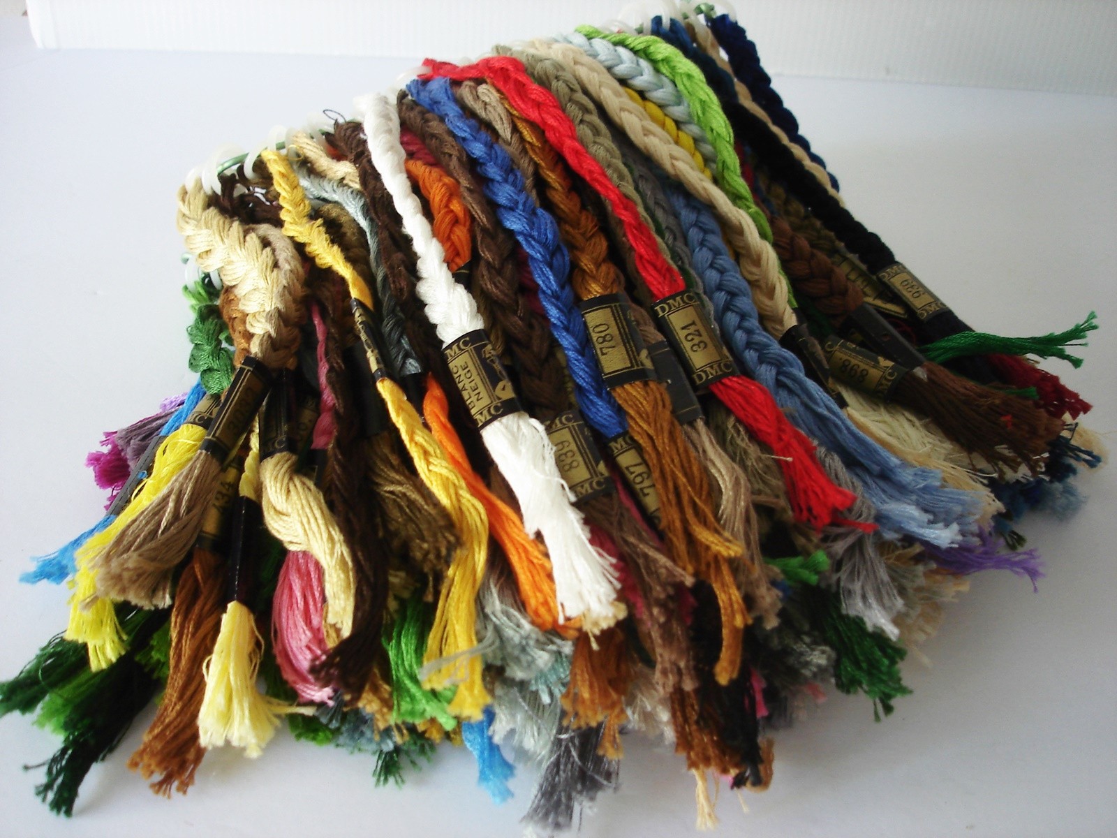 DMC Embroidery Floss Lot of 150 Mixed Colors Unusually Stored Rare Braids