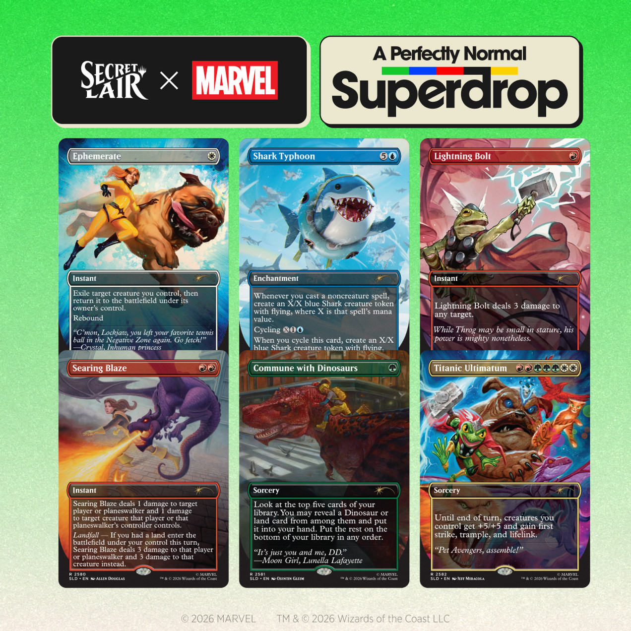 MTG Secret Lair Marvel Earths Mightiest Pets Non-Foil Sealed SLD Lightning Bolt