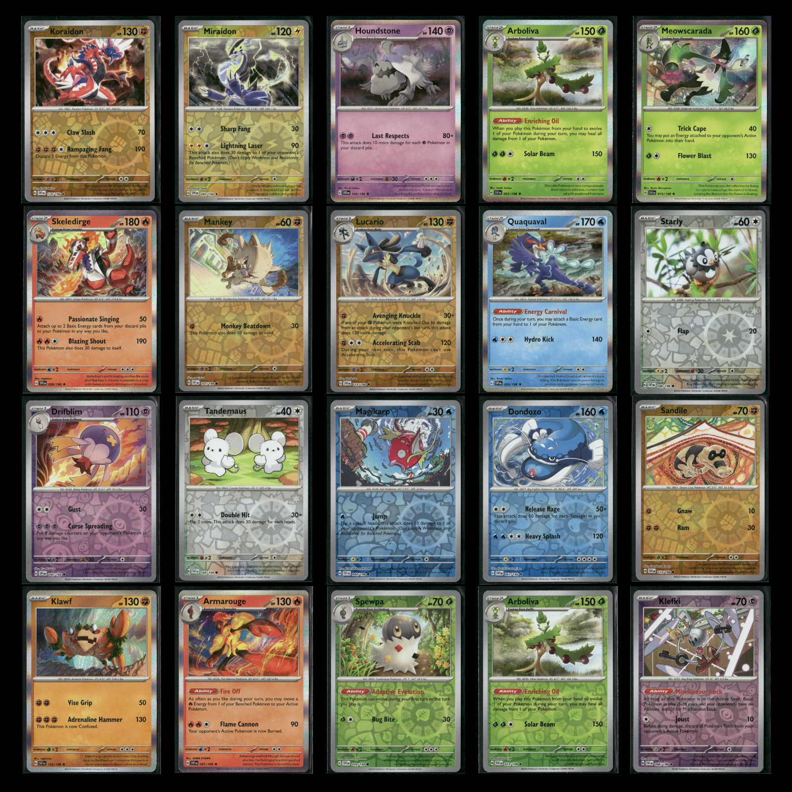 20x Pokemon Scarlet & Violet Lot Koraidon Holo / Reverse Holo No Duplicates NM