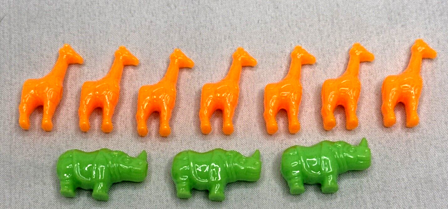 BeadTin 4mm Orange Giraffe (7pcs) And Green Rhinoceros (3 Pcs) Pony Beads BeadTin 4mm Orange Giraffe (7pcs) And Green Rhinoceros (3 Pcs) Pony Beads