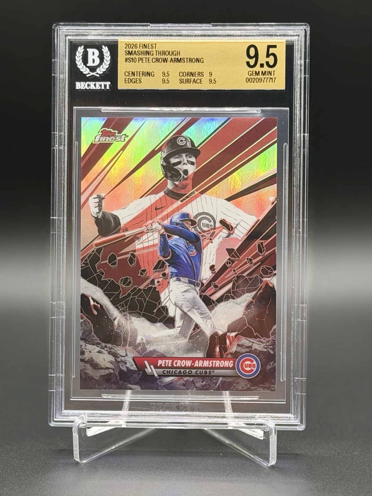 2026 Topps Finest - Smashing Through Pete Crow-Armstrong SSP BGS 9.5 GEM MINT