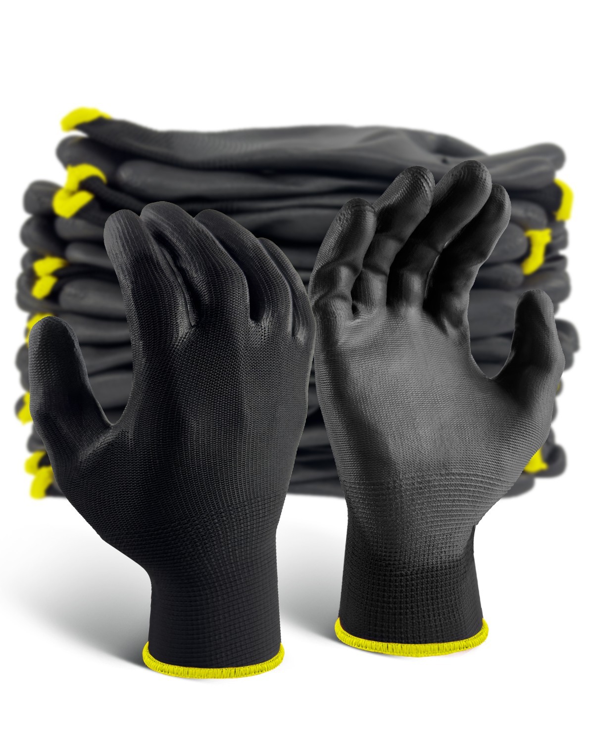 EvridWear 12 Pairs PU Coated Work Gloves Ultra-Thin Latex-free Safety Glove