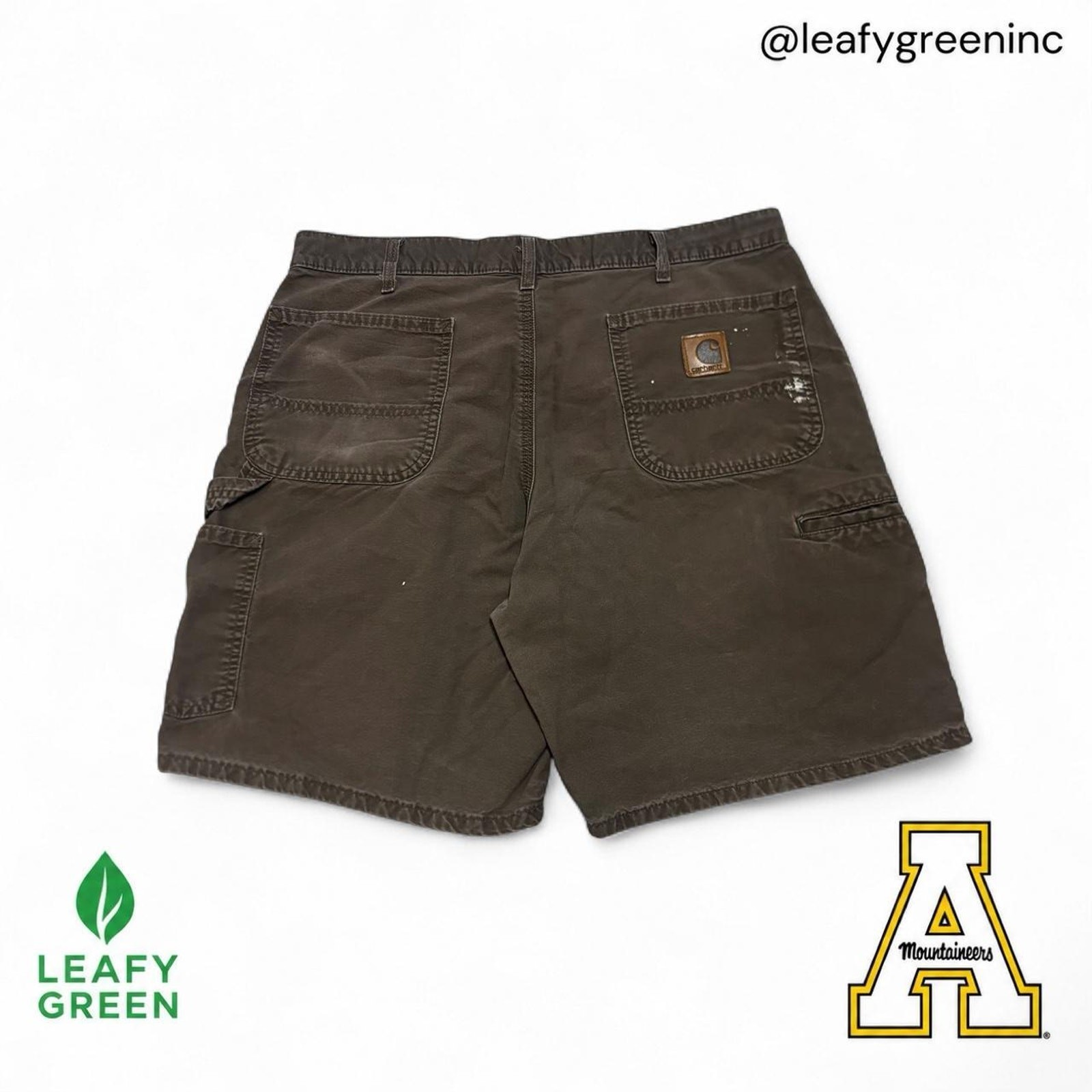 VTG 00s Carhartt B144 MCH Mocha Brown Carpenter Jorts Shorts us sz 34x8 Loose