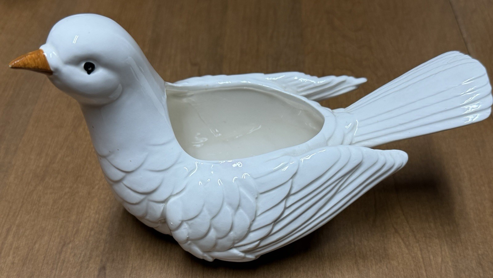 VTG 1975 Fitz & Floyd White Dove Bird Planter Hand Painted Ceramic Japan Trinket