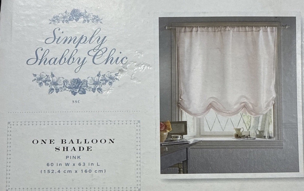 VINTAGE Simply Shabby Chic Faux Silk Shade Balloon Curtain Panel 60\