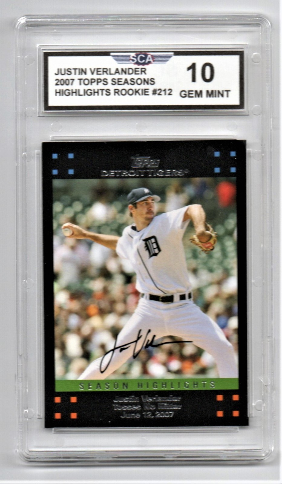 2007 TOPPS SEASON\'S HIGHLIGHTS JUSTIN VERLANDER ROOKIE CARD DETROIT TIGERS P