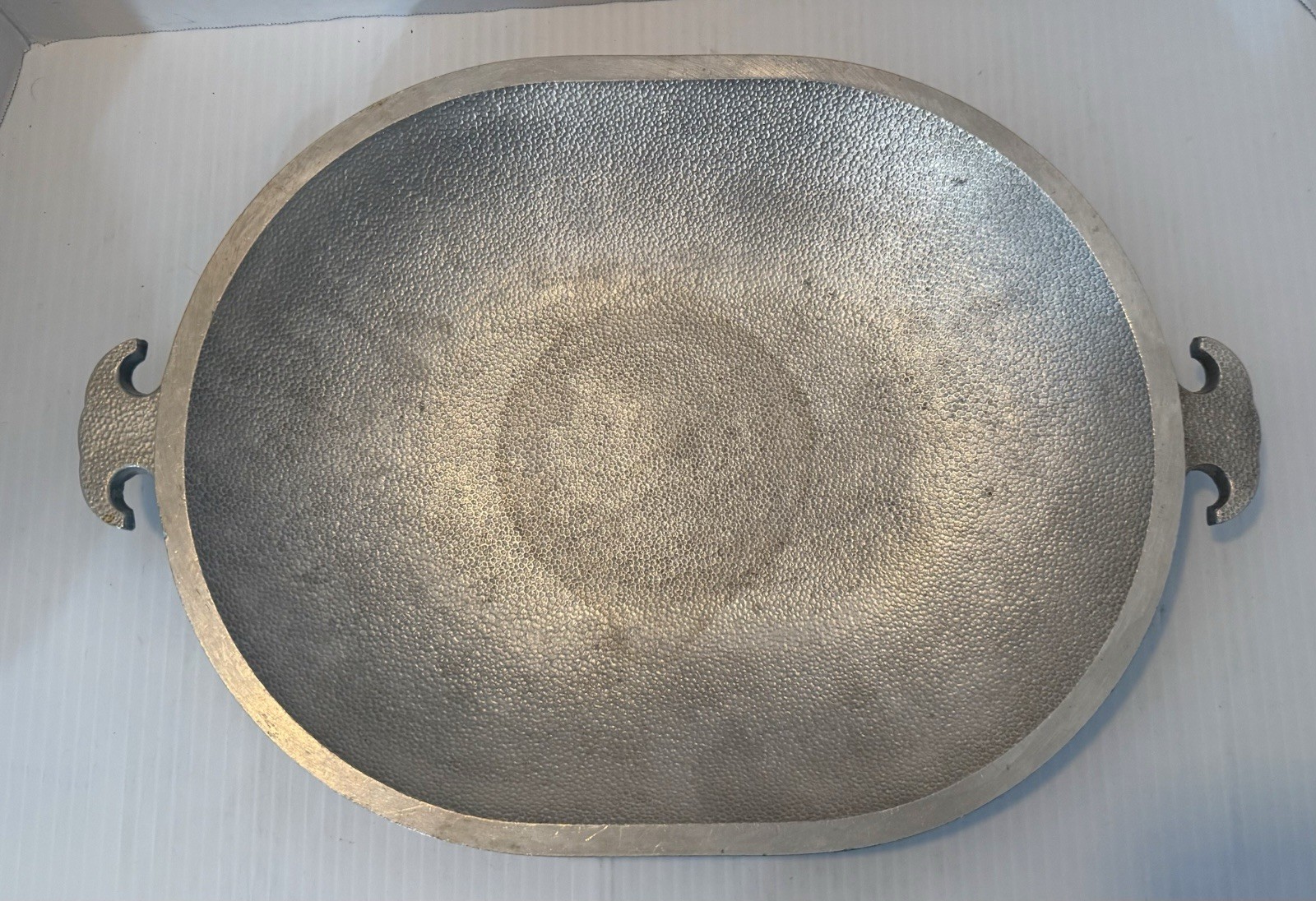 Vintage Guardian Service Hammered Aluminum Oval Serving Platter Bowl 2 Handle